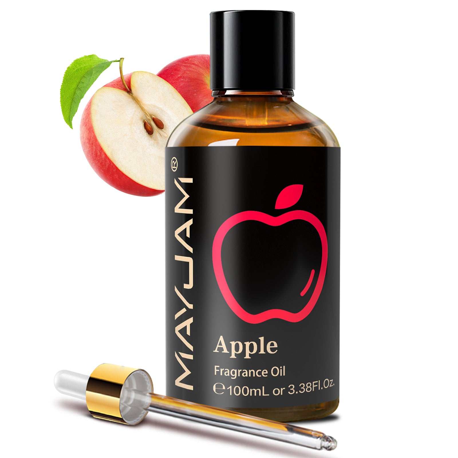 MAYJAM 100ML/3.38FL.OZ Apple Fragrance Oils for Diffusers, Candle and Soap Making, DIY Projects