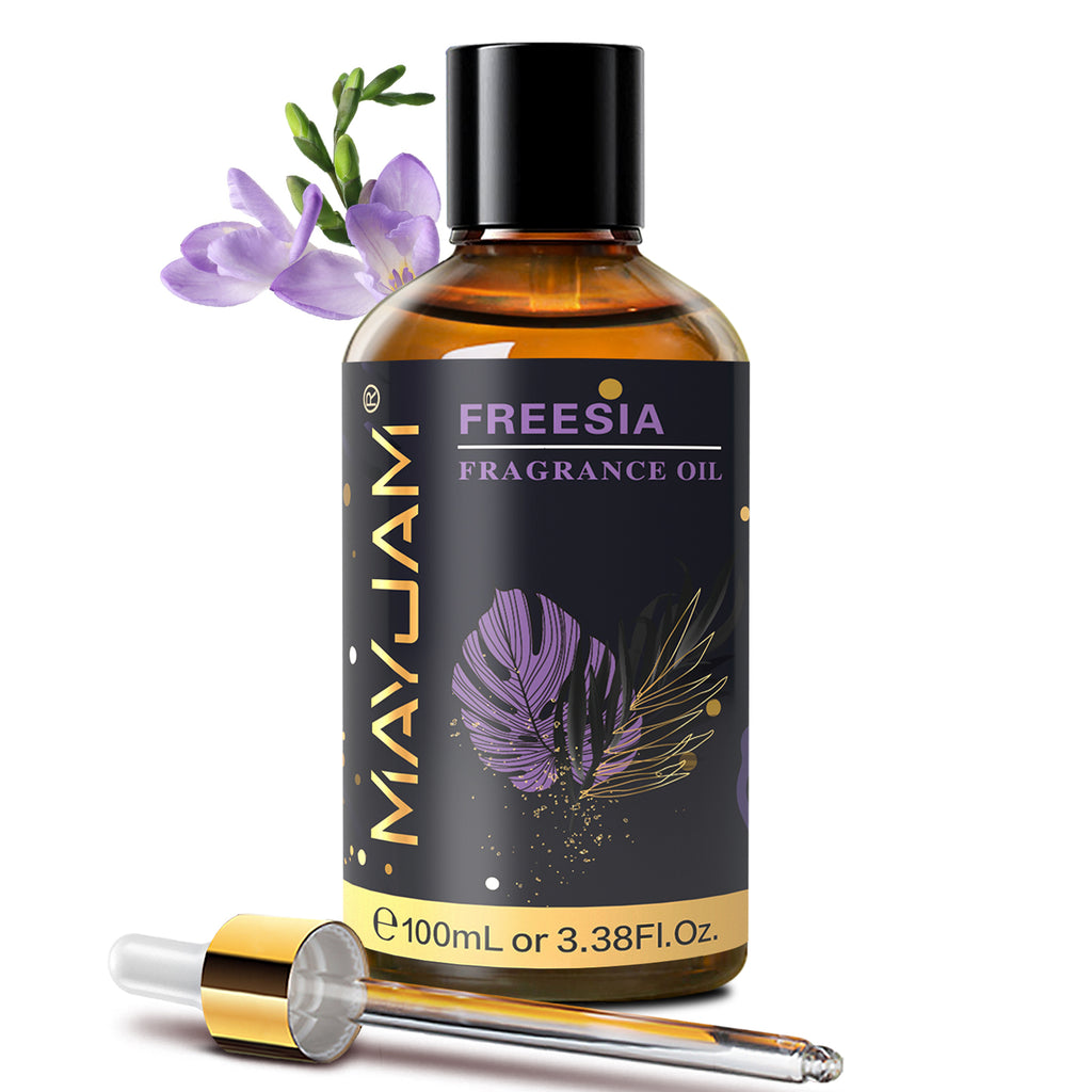 MAYJAM 100ML/3.38FL.OZ Freesia Fragrance Oils for Diffusers for Home, Long Lasting Scented Oils for Aromatherapy Diffusers, Skin Care, Bath, Relaxation, DIY Soap Candle Making