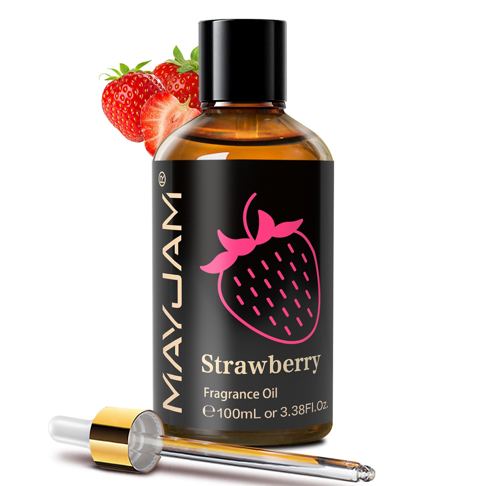 MAYJAM 3.38FL. OZ Strawberry Fragrance Oils, Candle Scents for Candle Making, Freshie Scents, Soap Making Supplies, Diffuser Oil Scents