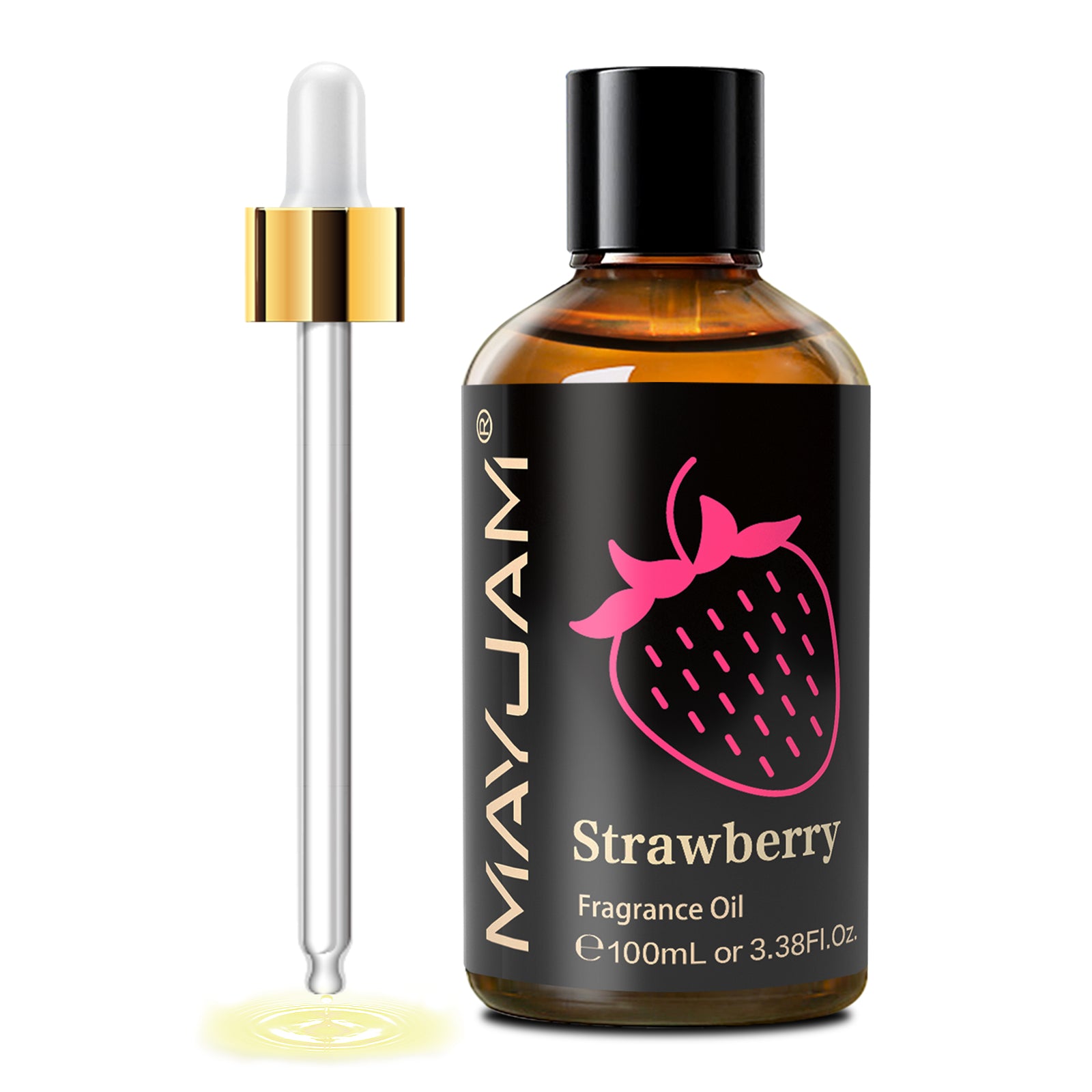MAYJAM 3.38FL. OZ Strawberry Fragrance Oils, Candle Scents for Candle Making, Freshie Scents, Soap Making Supplies, Diffuser Oil Scents