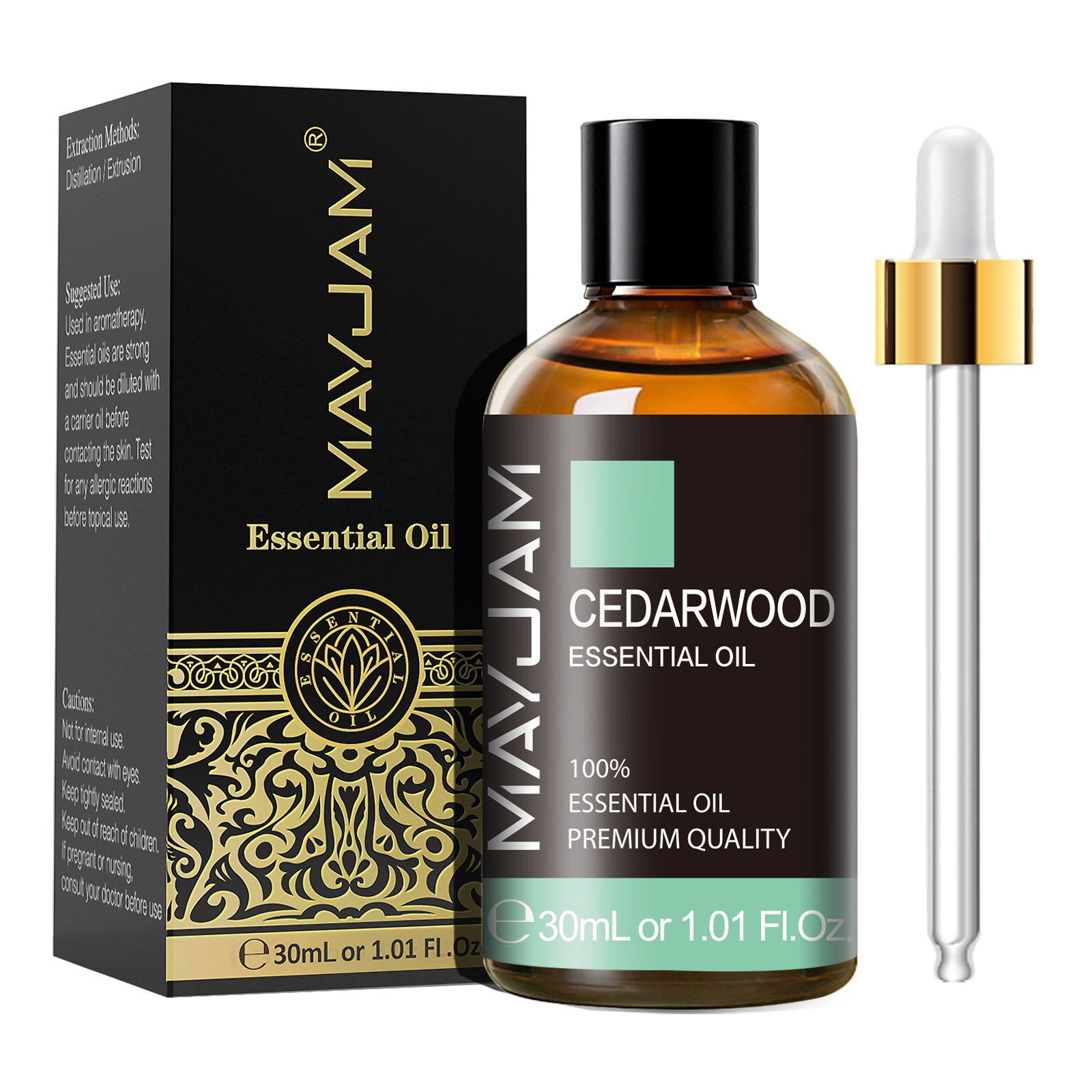 MAYJAM Cedarwood Essential Oil, for Stress, Anxiety, Mood, Energy, Immunity, Sleep, 30ML