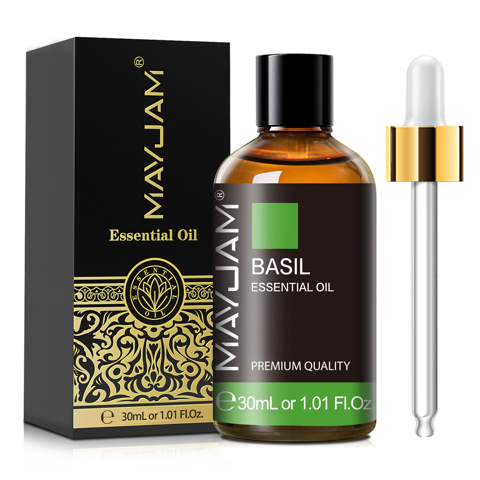 MAYJAM Basil Essential Oil Premium Grade Essential Oil for Diffuser and Aromatherapy, 30ml