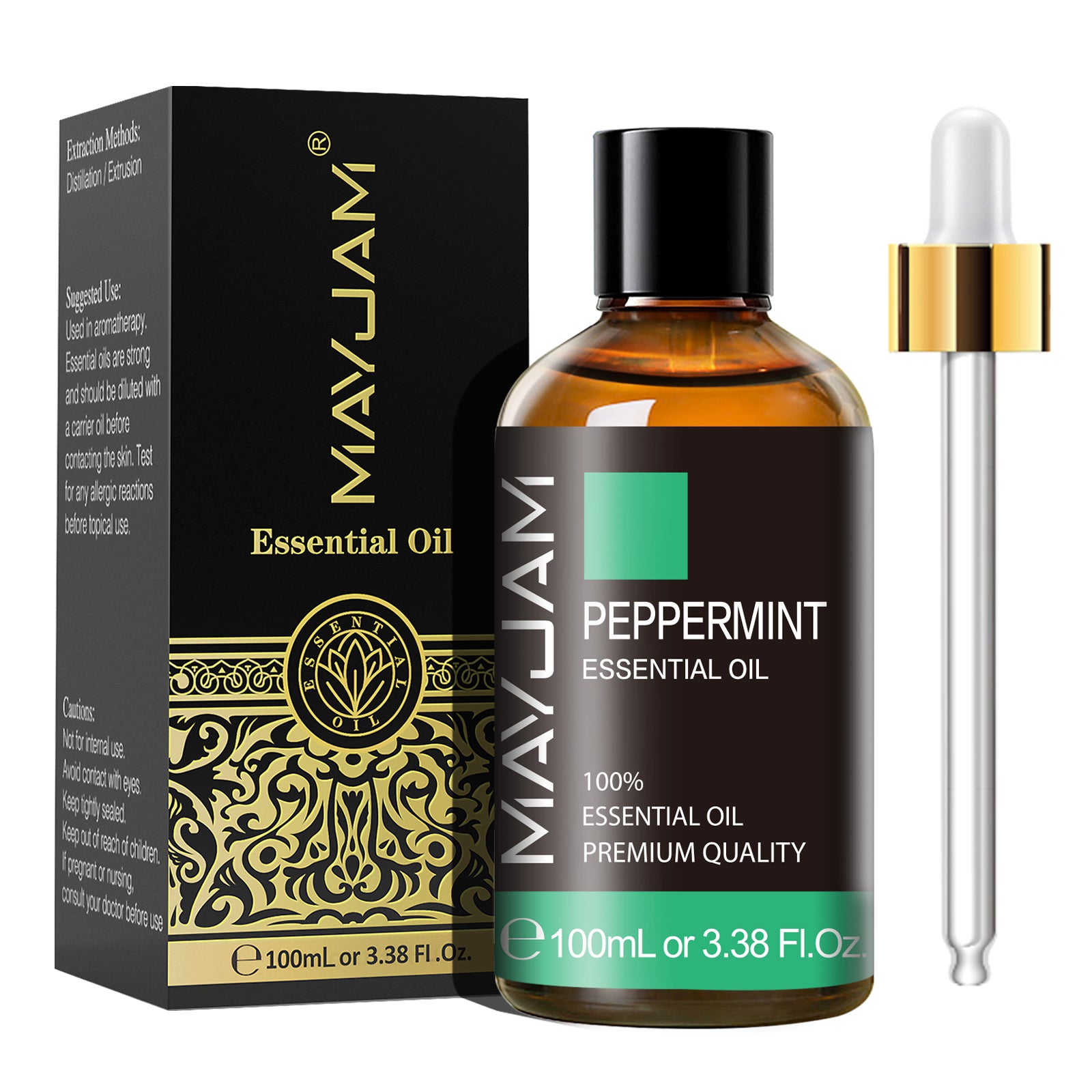MAYJAM 3.38 Fl Oz Peppermint Essential Oils, Premium Grade Essential Oil for Diffuser and DIY Soap Making