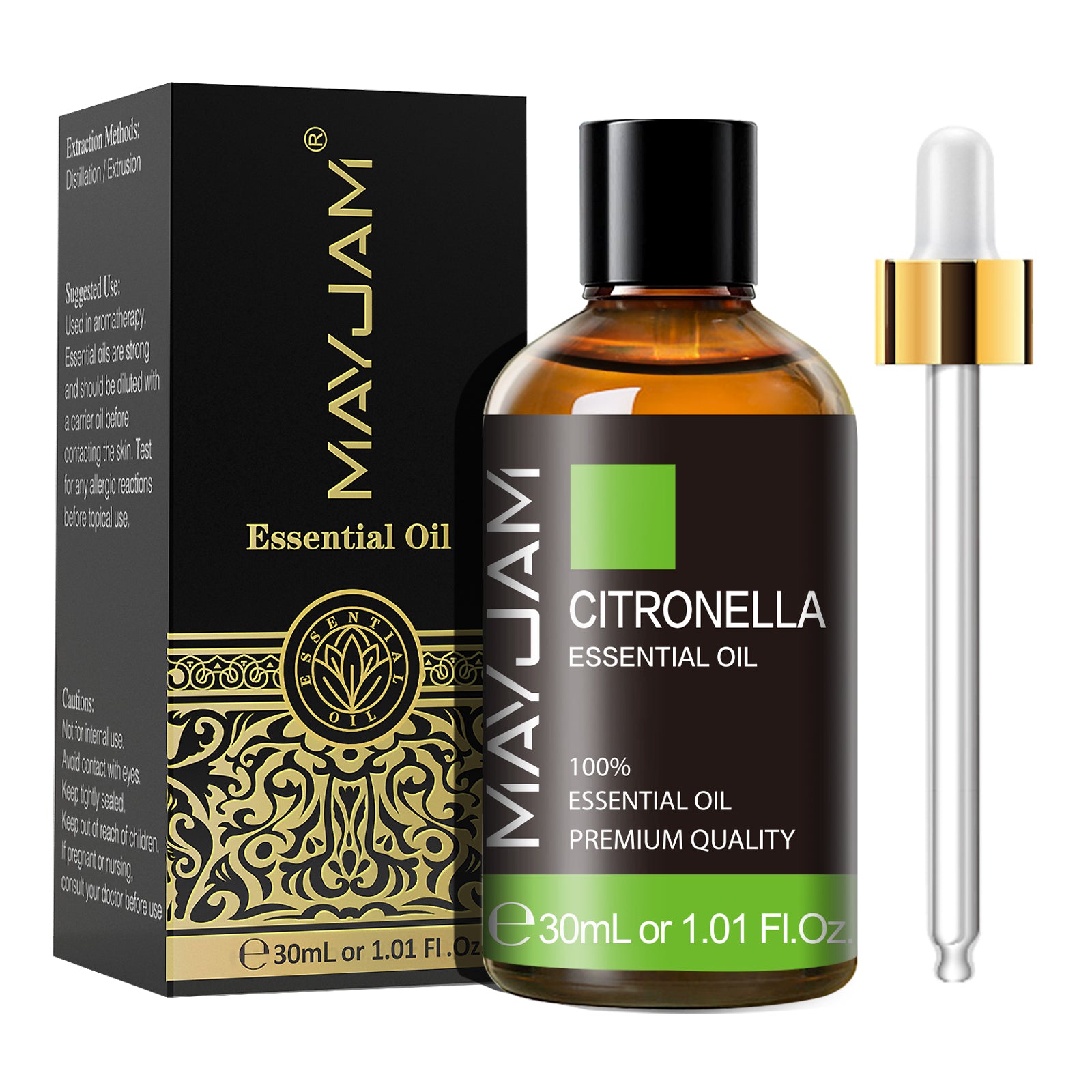 MAYJAM Citronella Essential Oil, 30mL Pure Nature Undiluted for Diffuser, Humidifier, Massage, Skin