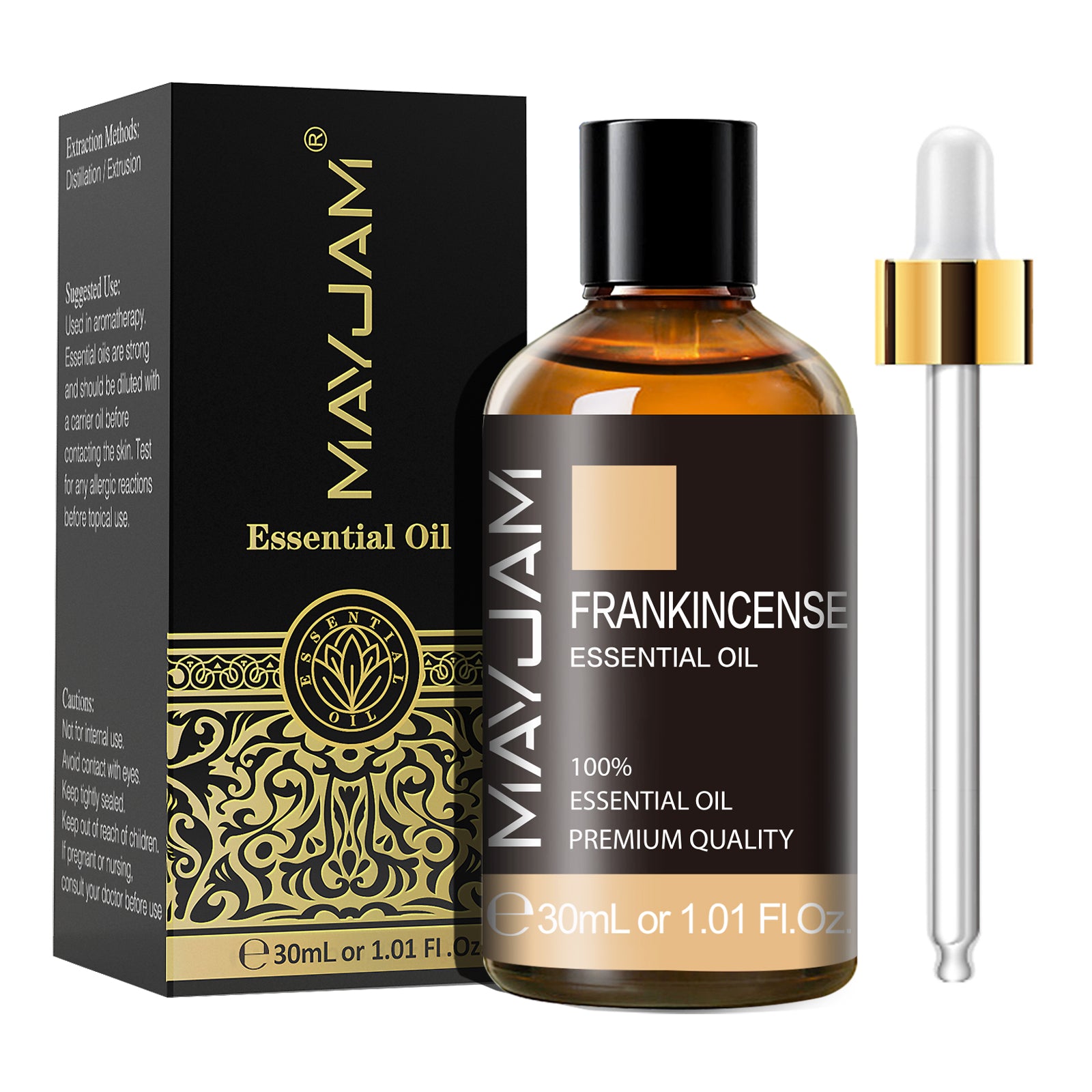 MAYJAM Frankincense Essential Oil for Face Skin Body Massages & Candle Making - Premium Grade (1.01 Fl Oz)