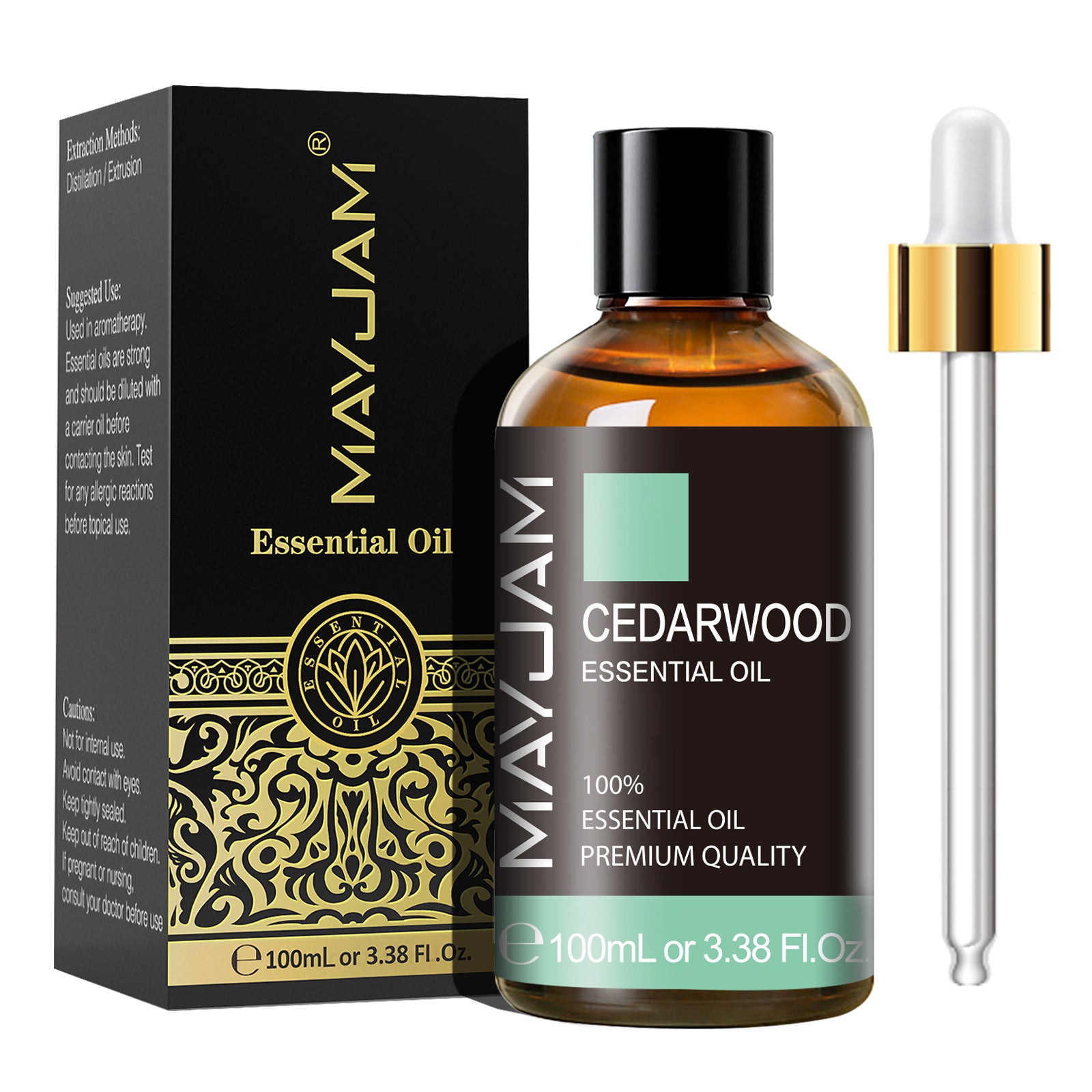 MAYJAM 100ML Cedarwood Essential Oils Great for Aromatherapy Diffuser and DIY Soap Making, Hair & Skin Care, Massage, Yoga, Relaxation