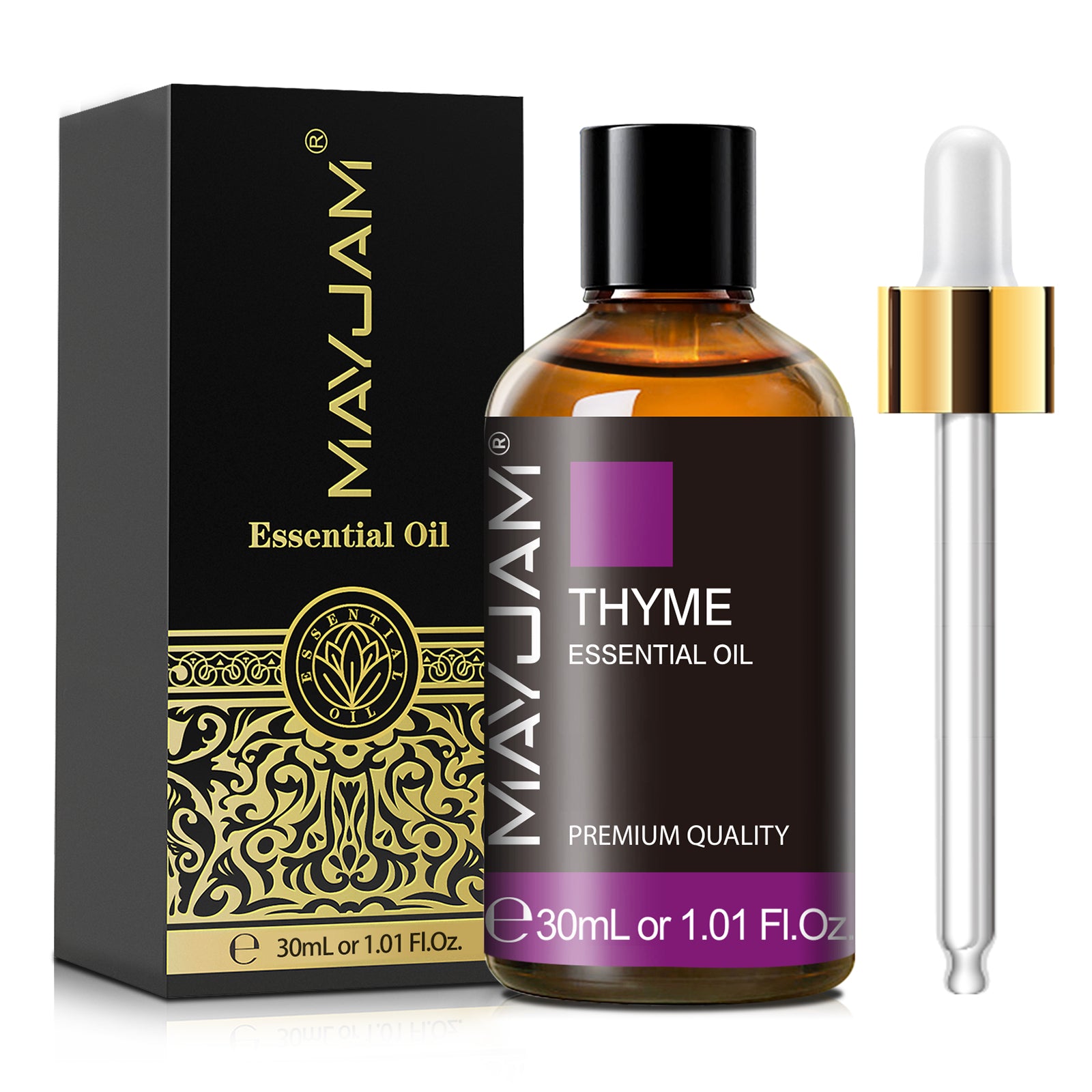 MAYJAM 1.01 Fl Oz Thyme Essential Oils for Hair, Skin, Diffuser, Aromatherapy, DIY Soap Making Scent