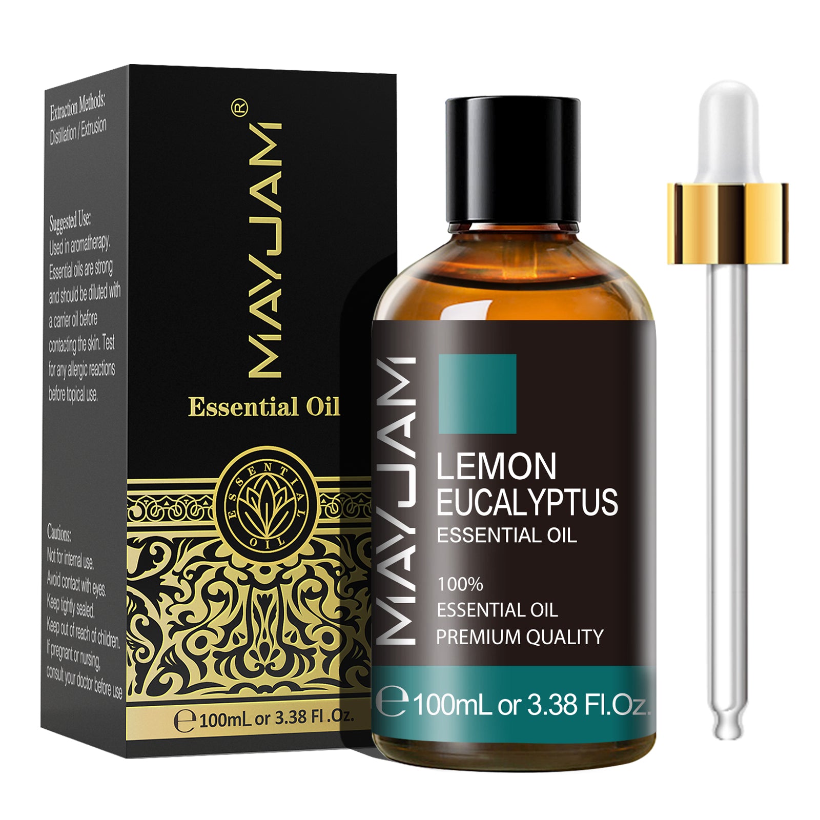 MAYJAM Lemon Eucalyptus Essential Oil for Aromatherapy, Diffuser, Relaxation 3.38 fl oz