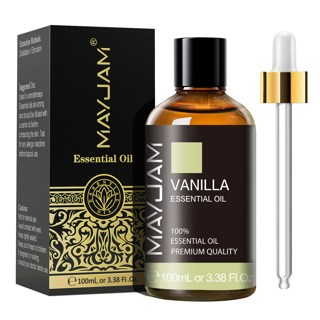 MAYJAM 3.38 Fl Oz Vanilla Essential Oil for Hair, Skin, Diffuser, Aromatherapy, DIY Candle Making Scent