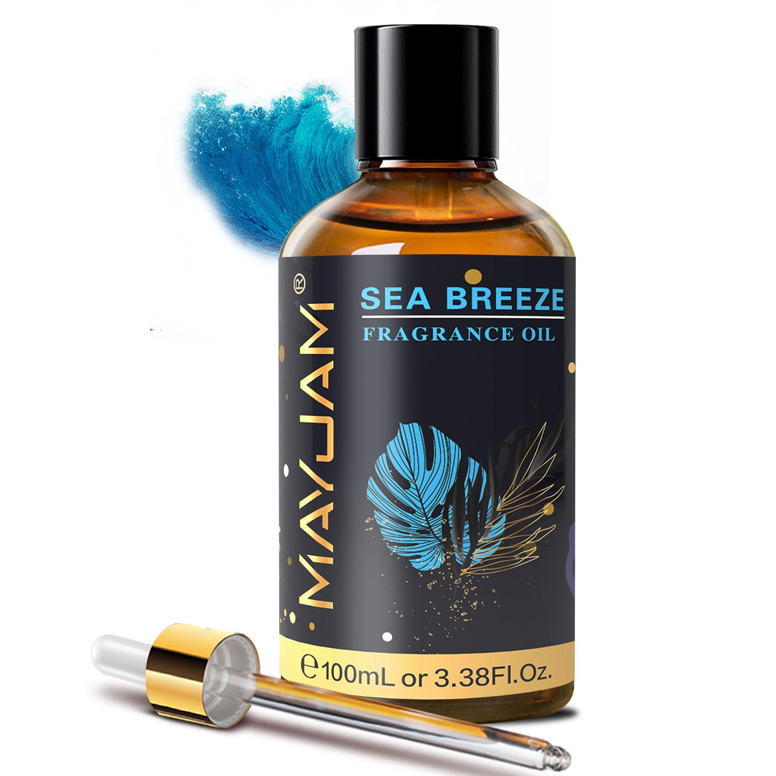 MAYJAM Premium Fragrance Oil, Long-Lasting, Reinvigorating Uplifting Aroma for Aromatherapy, Relaxation & Household Uses. Sea Breeze 3.38oz