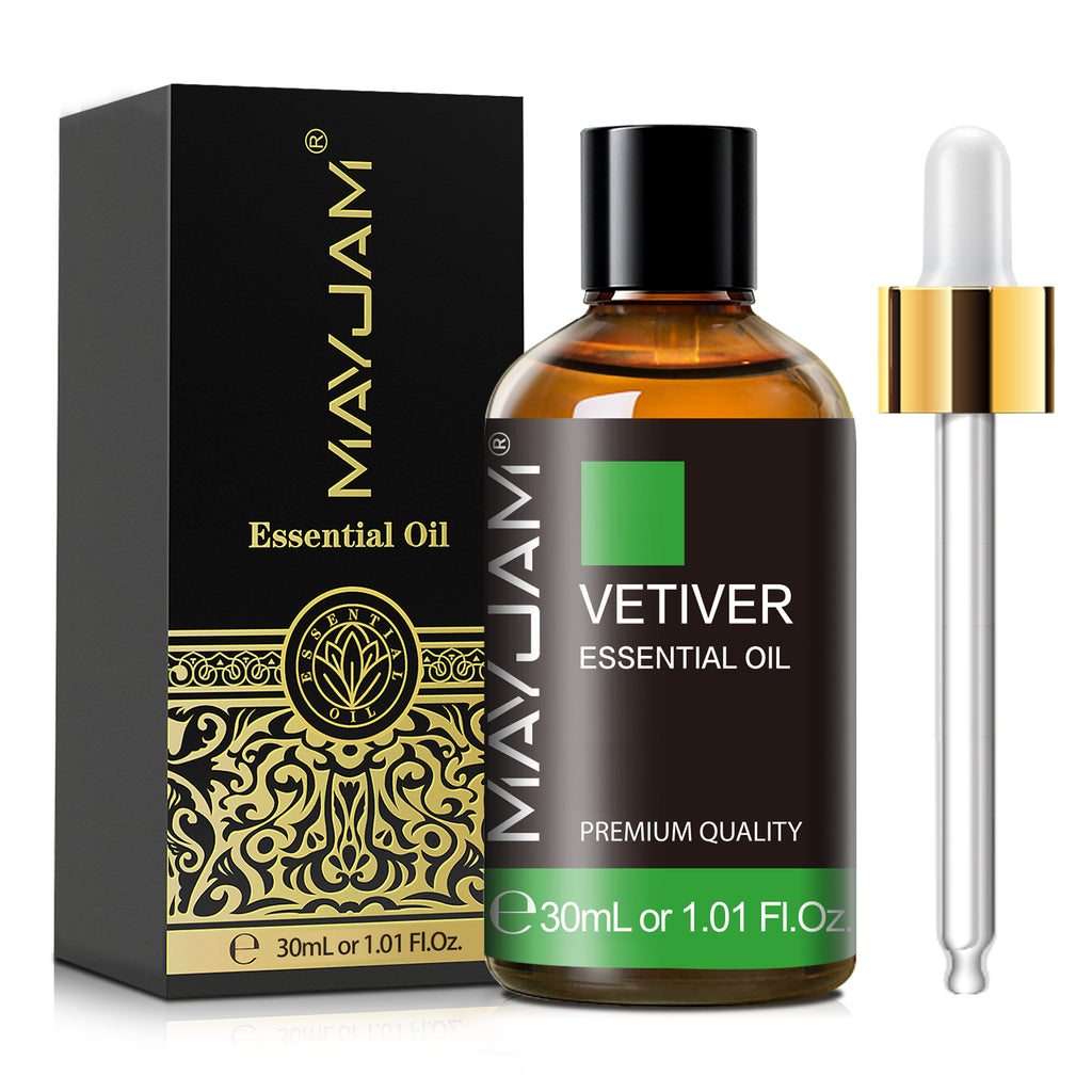 MAYJAM 30mL Pure Therapeutic Grade Vetiver Essential Oils for Diffuser, Candle Making & Aromatherapy