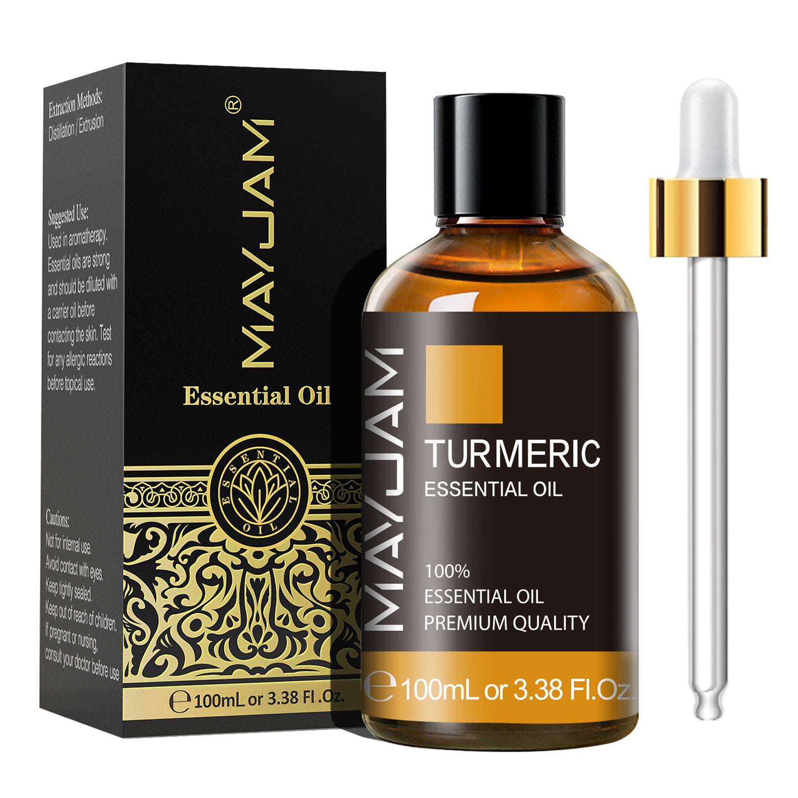 MAYJAM 3.38 Fl Oz Turmeric Essential Oil For Relieve Muscle Soreness, Diffuser, Skin Care, Aromatherapy, Body Massage