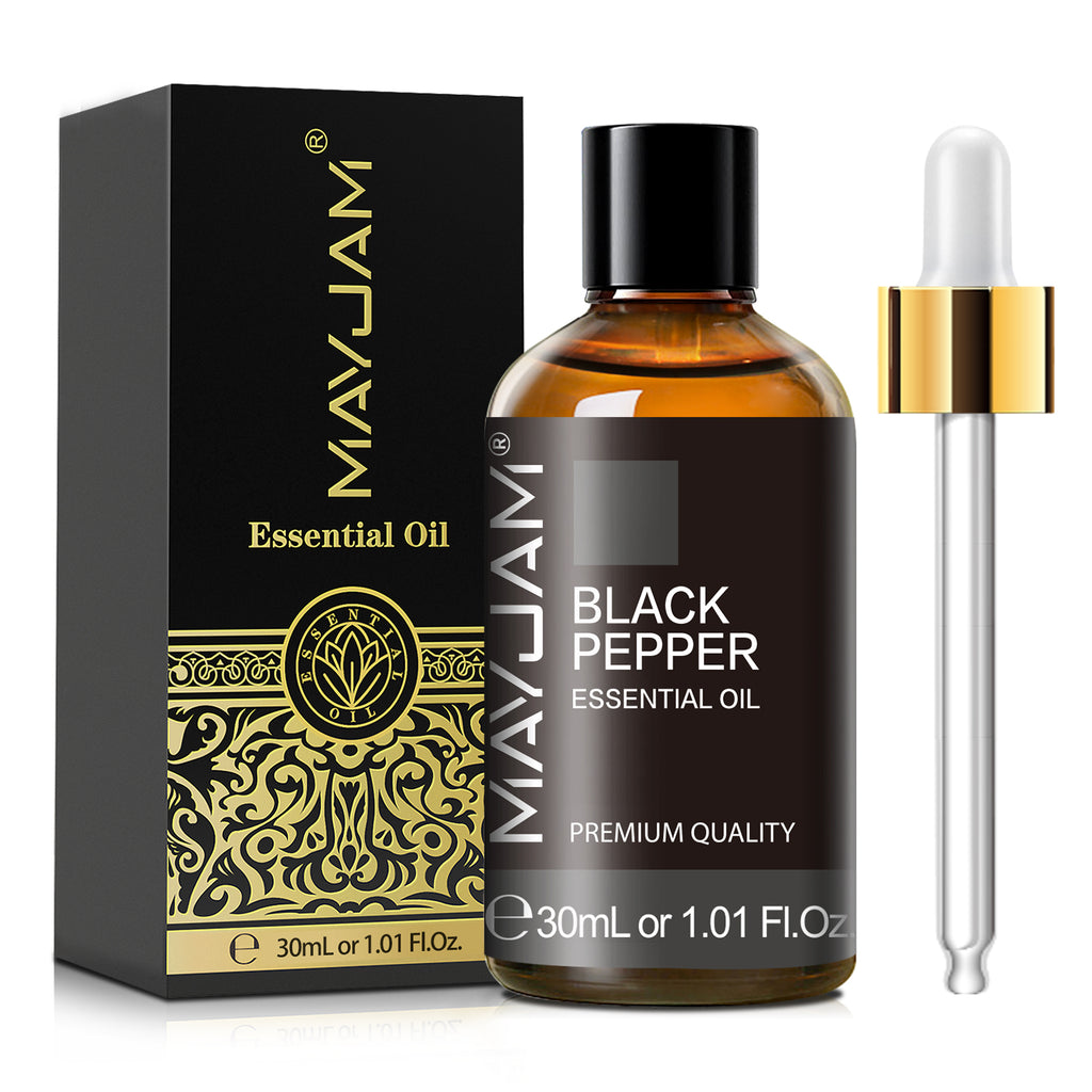 MAYJAM Black Pepper Essential Oil for Diffuser, Natural Spicy and Warming Scent, Therapeutic Grade - 1.01 Fl Oz