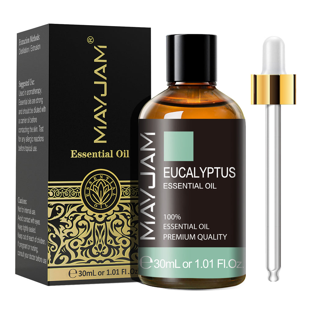 MAYJAM 30ml Eucalyptus Essential Oils for Hair Care, Diffuser, Face, Skin Care, Scalp and Body Massage