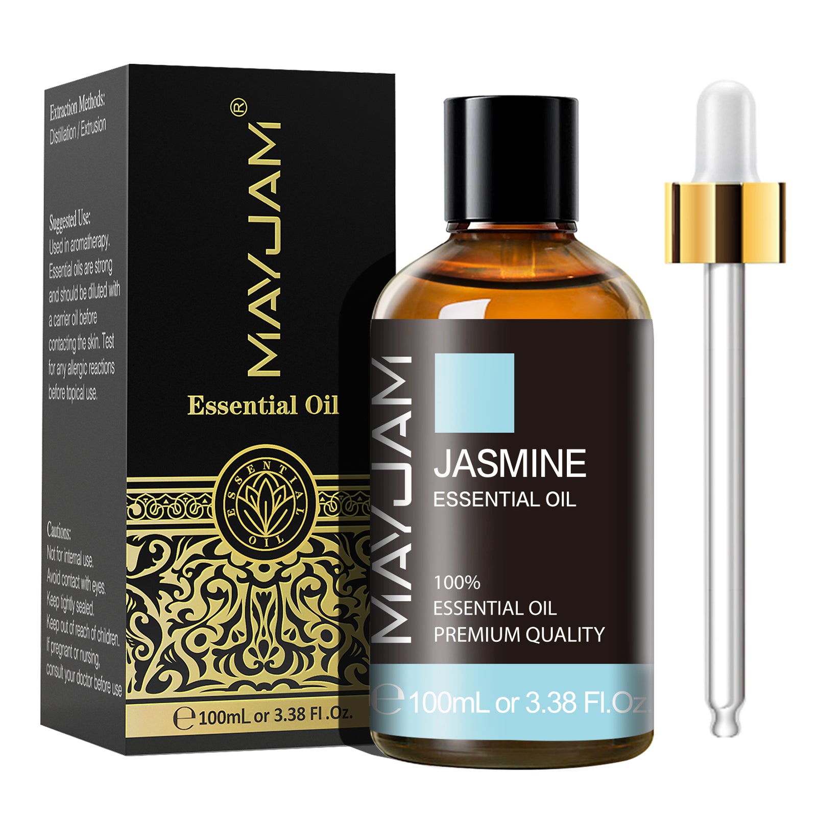 MAYJAM Pure Essential Oil, Jasmine, 100ML, Therapeutic Grade, for use with Oil Diffusers, Potpourri, and Wicking Fragrance Diffusers