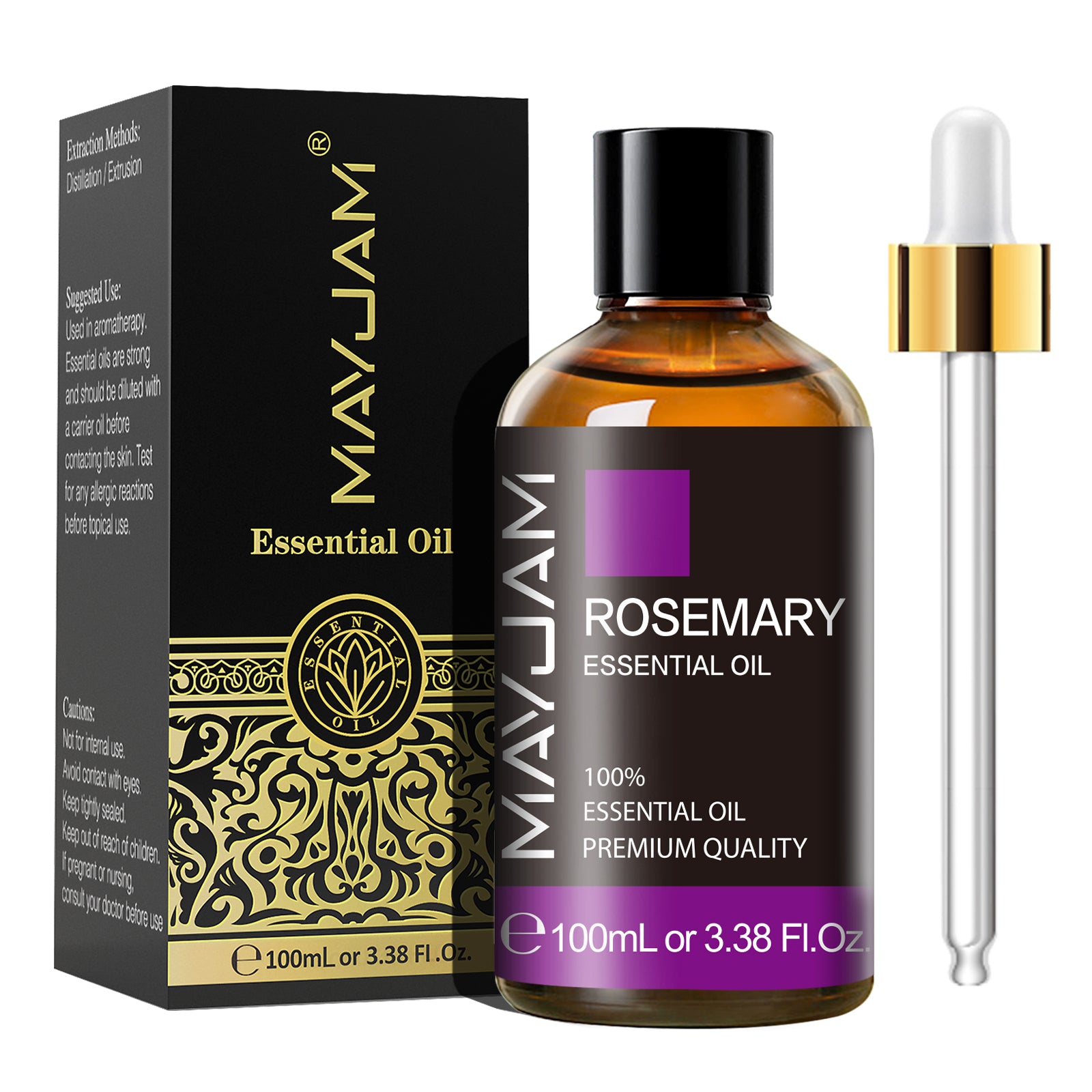 MAYJAM 100ML Rosemary Essential Oils, Therapeutic Grade Rosemary for Hair Growth, Skin Care, Good for Diffuser Aromatherapy, Relaxation & Massage