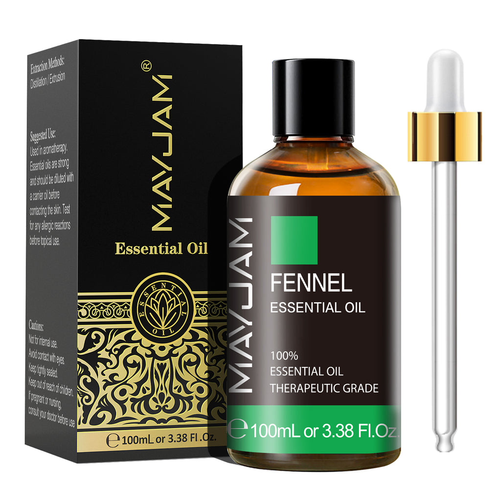 MAYJAM 3.38FL.OZ Fennel Essential Oils for Aromatherapy Diffuser, Yoga, Spa, Relaxation, Skin Care, DIY Candle and Soap Making - 100ML