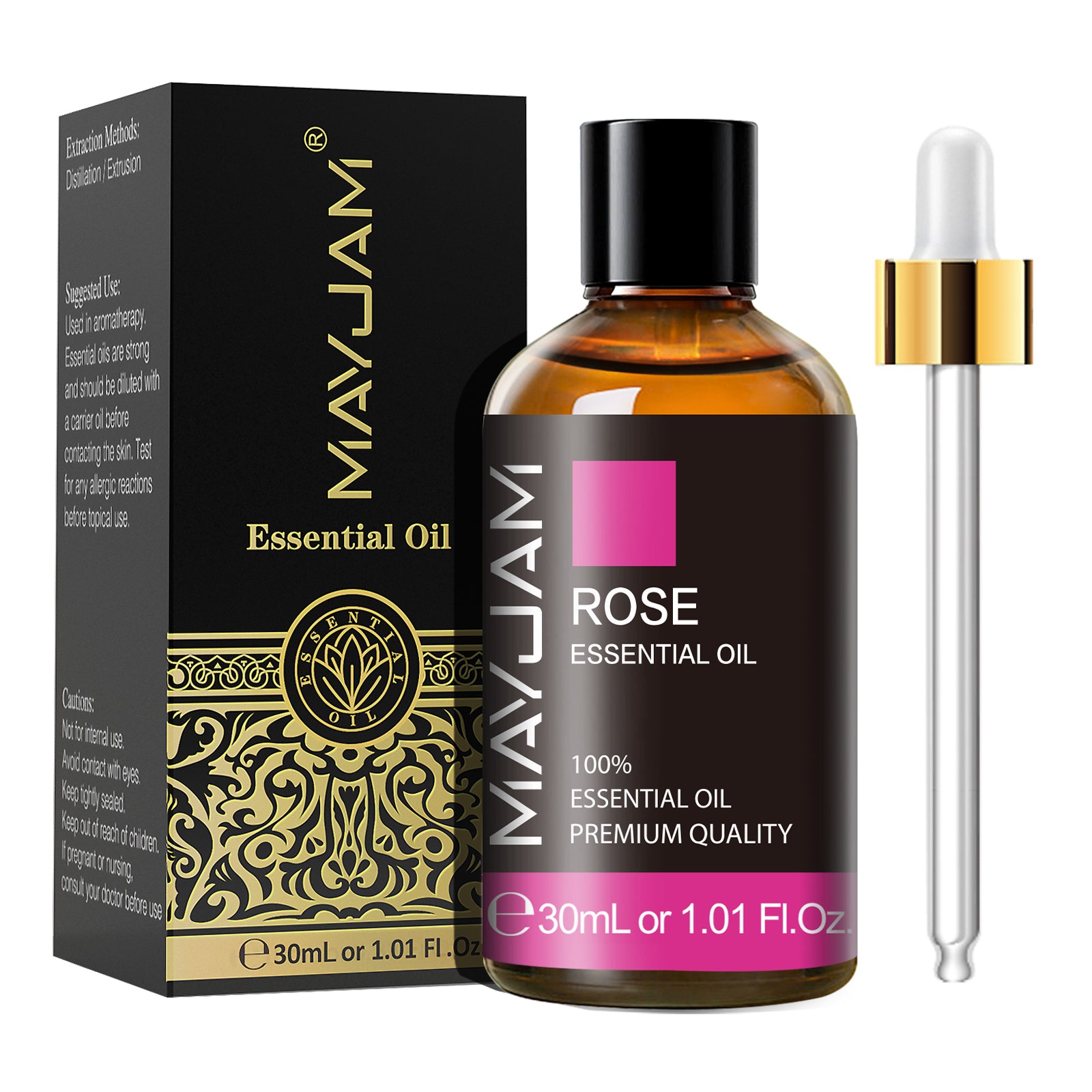 MAYJAM 30ML Rose Essential Oils for Massage, Skin Care, Aromatherapy Diffuser, Relaxation, Candle Soap Making, Long Lasting Scents