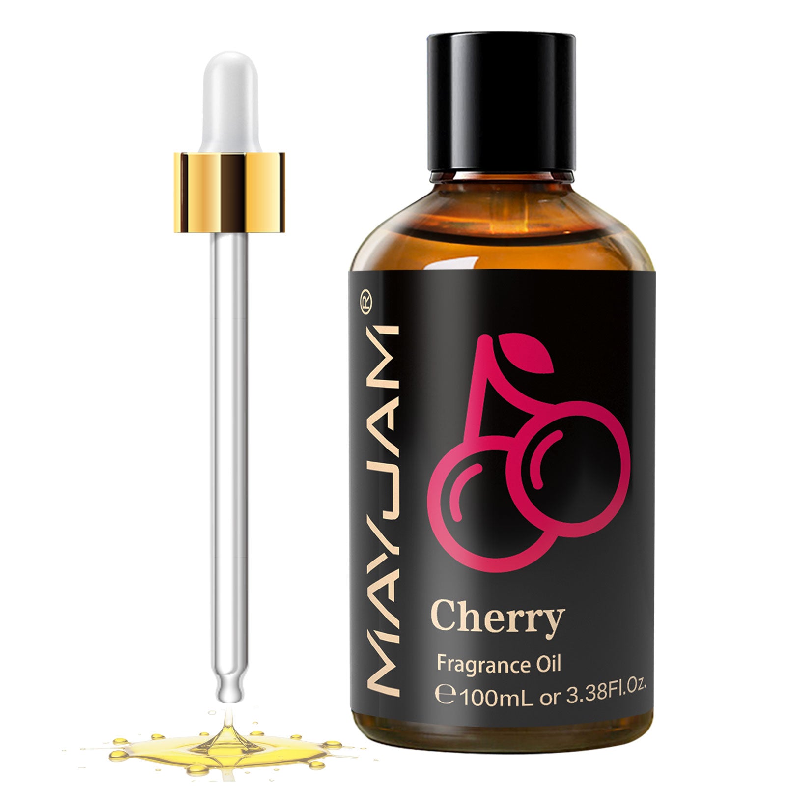 MAYJAM 100ML/3.38FL.OZ Cherry Fragrance Oils for Candle Making, Freshie Scents, Soap Making Supplies, Diffuser Oil Scents