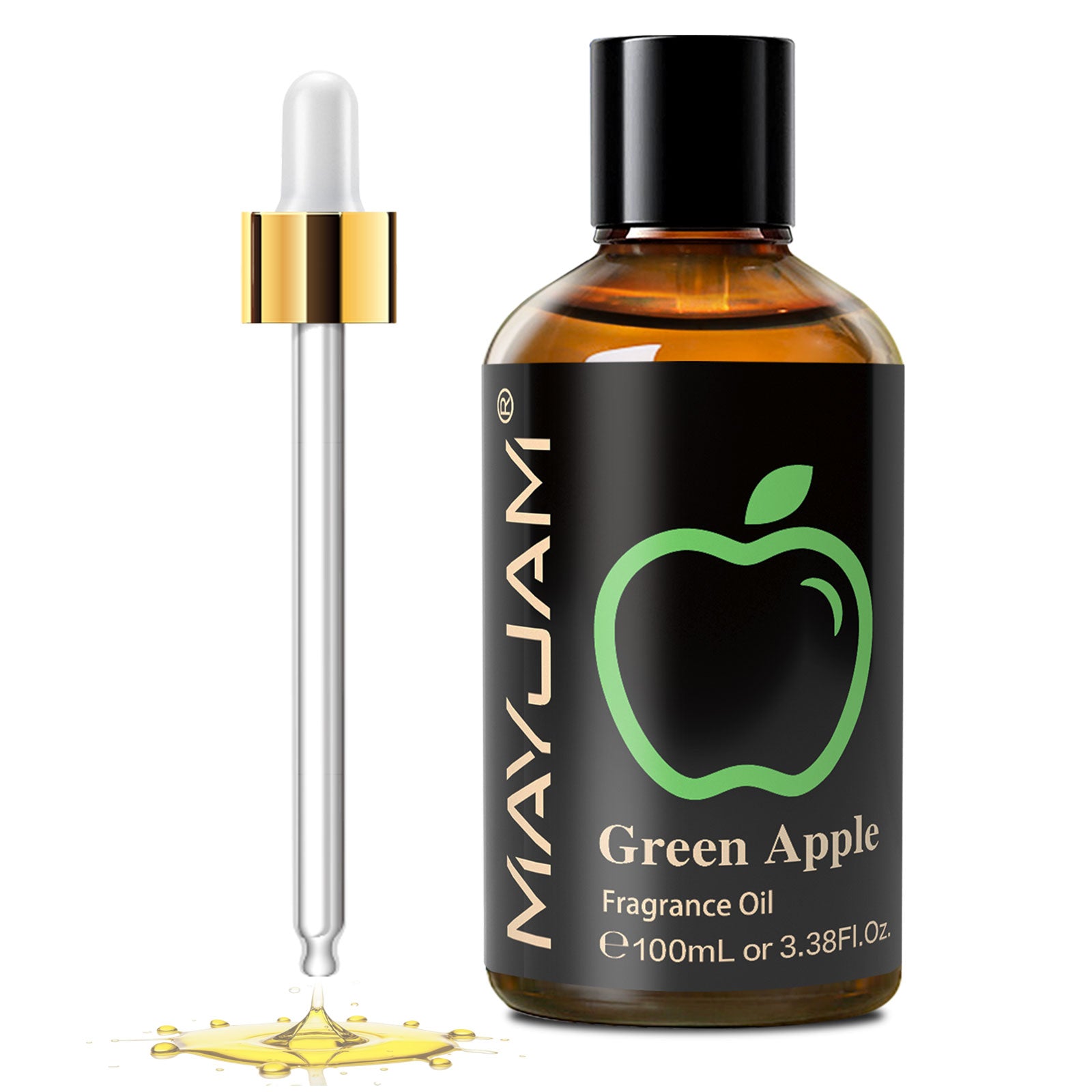 MAYJAM 100ML/3.38FL.OZ Green Apple Fragrance Oils for Diffusers for Home, Long Lasting Scented Oils for Aromatherapy Diffusers, Skin Care, Bath, Relaxation