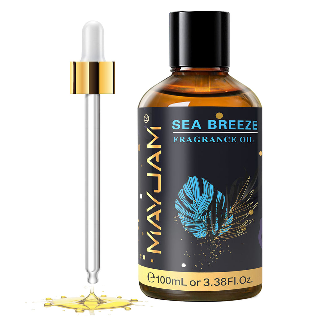 MAYJAM Premium Fragrance Oil, Long-Lasting, Reinvigorating Uplifting Aroma for Aromatherapy, Relaxation & Household Uses. Sea Breeze 3.38oz