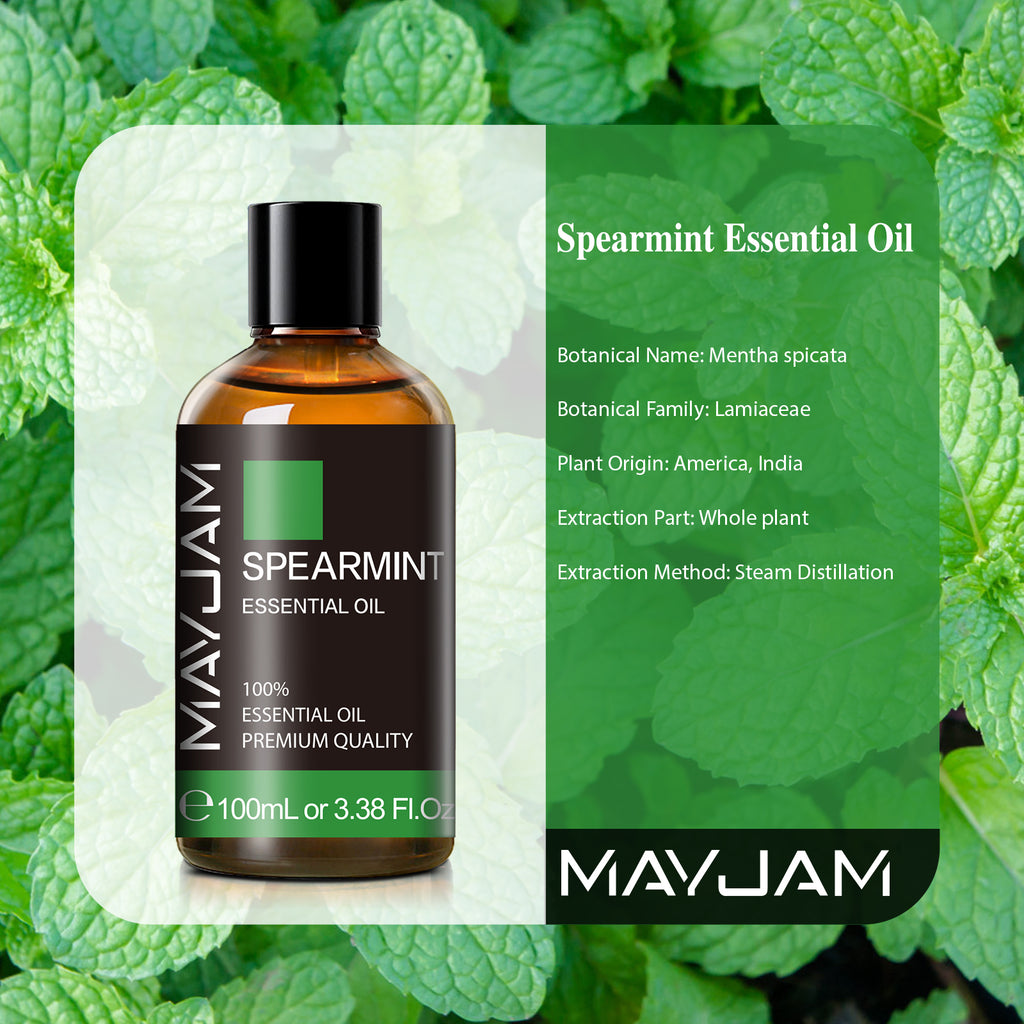 MAYJAM Pure Spearmint Essential Oil,100ML, Therapeutic Grade, for use with Oil Diffusers, Potpourri, and Wicking Fragrance Diffusers