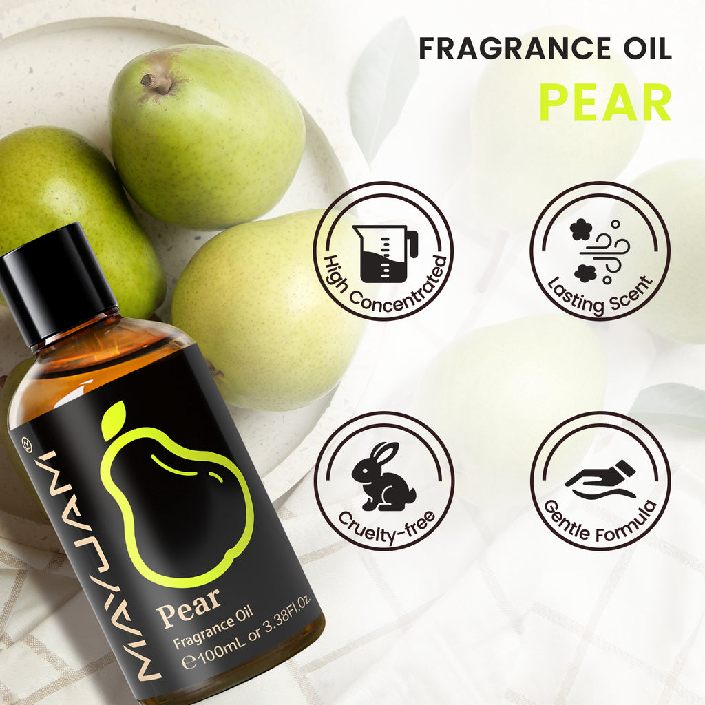MAYJAM 100ML/3.38FL.OZ Pear Fragrance Oil for Diffuser, Candles, Soaps, Perfume, Aromatherapy