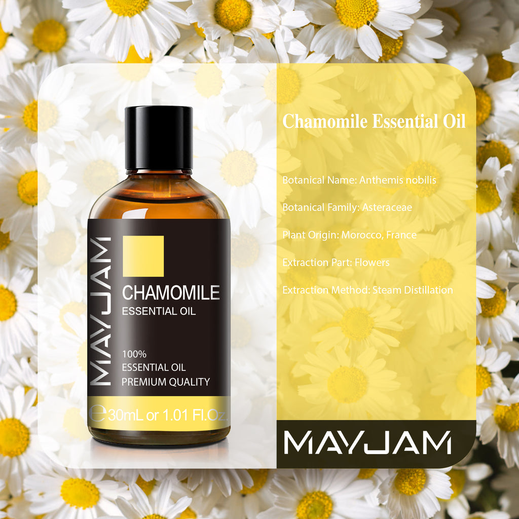 MAYJAM 1.01FL.OZ/30ML Chamomile Essential Oils for Massage, Hair & Skin Care, Candle Soap Making, Diffusers for Home and Office