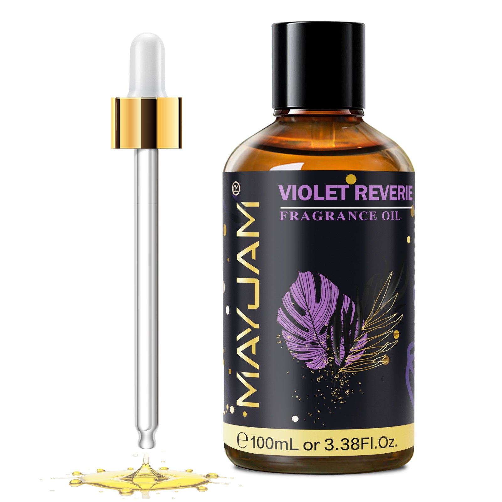 MAYJAM Fragrance Oil, Perfume Oil 100ml, Candle Scents for Candle Making, Freshie Scents, Soap Making Supplies, Diffuser Oil Scents - Violet Reverie Scent