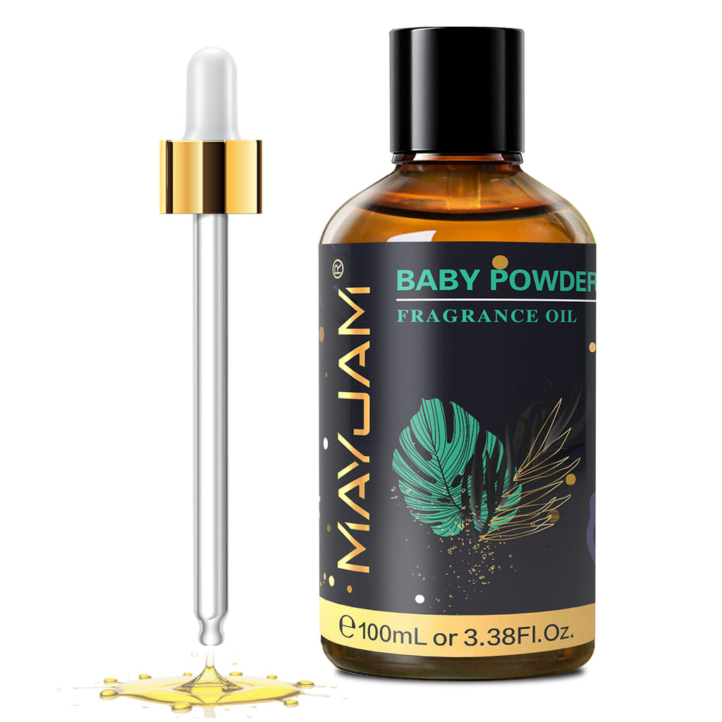 MAYJAM Baby Powder Fragrance Oil | 3.38 fl oz (100ml) | for Diffusers, Candle and Soap Making, DIY Projects & More