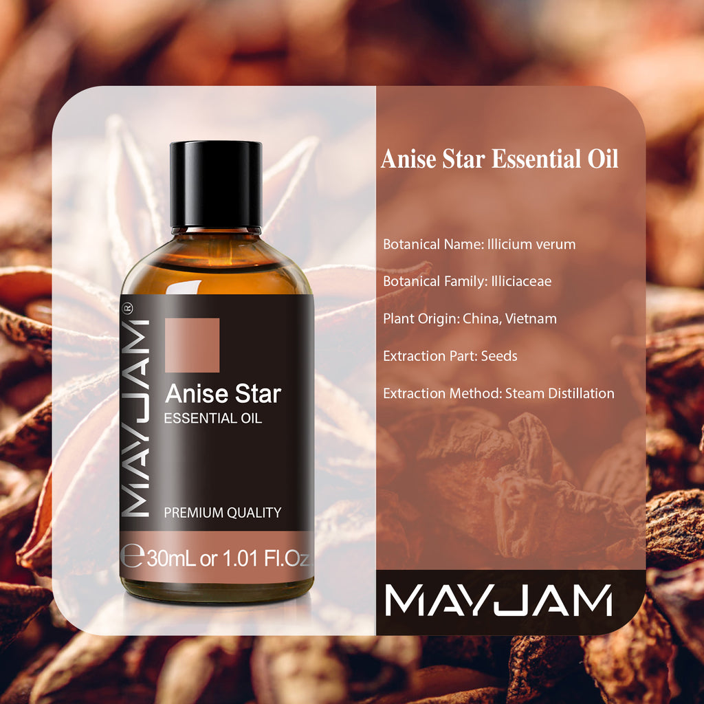 MAYJAM Pure Anise Star Essential Oil,30ML, Premium Grade, for use with Oil Diffusers, Potpourri, and Aromatherapy