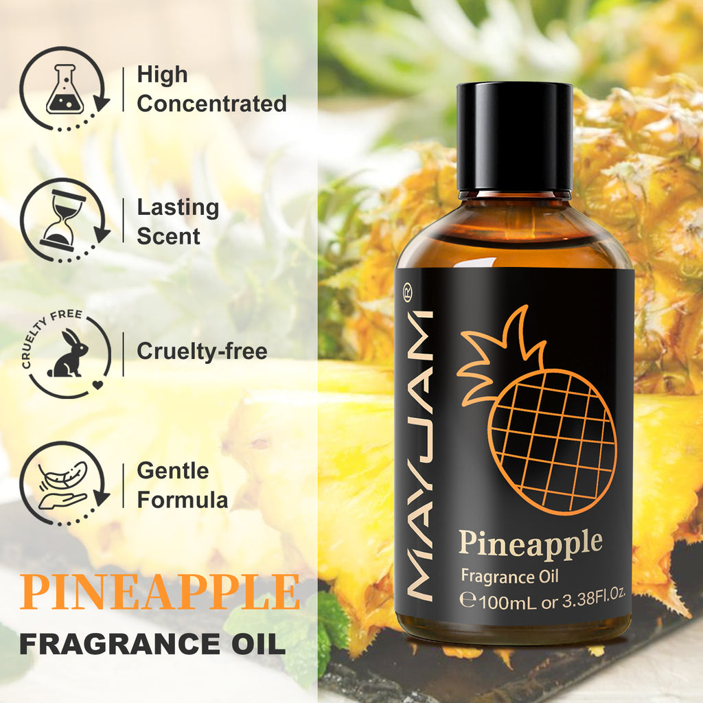 MAYJAM Pineapple Scented Oil 100ml - Fragrance Oil for Candle Making, Soap Making, Diffuser Oil