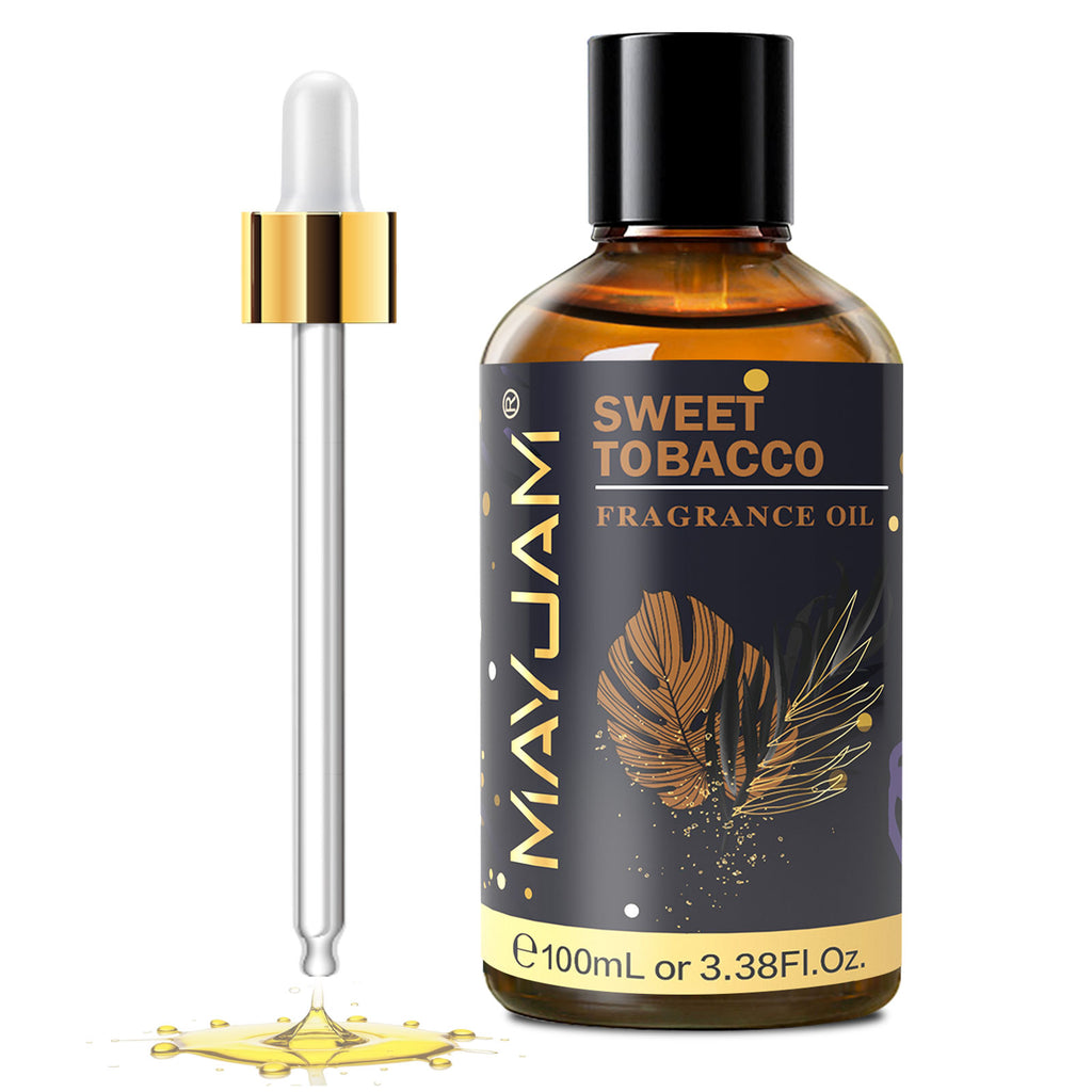 MAYJAM 100ML/3.38FL.OZ Sweet Tobacco Fragrance Oils for Diffusers for Home, Long Lasting Scented Oils for Aromatherapy Diffusers, Skin Care, Bath, Relaxation, DIY Soap Candle Making