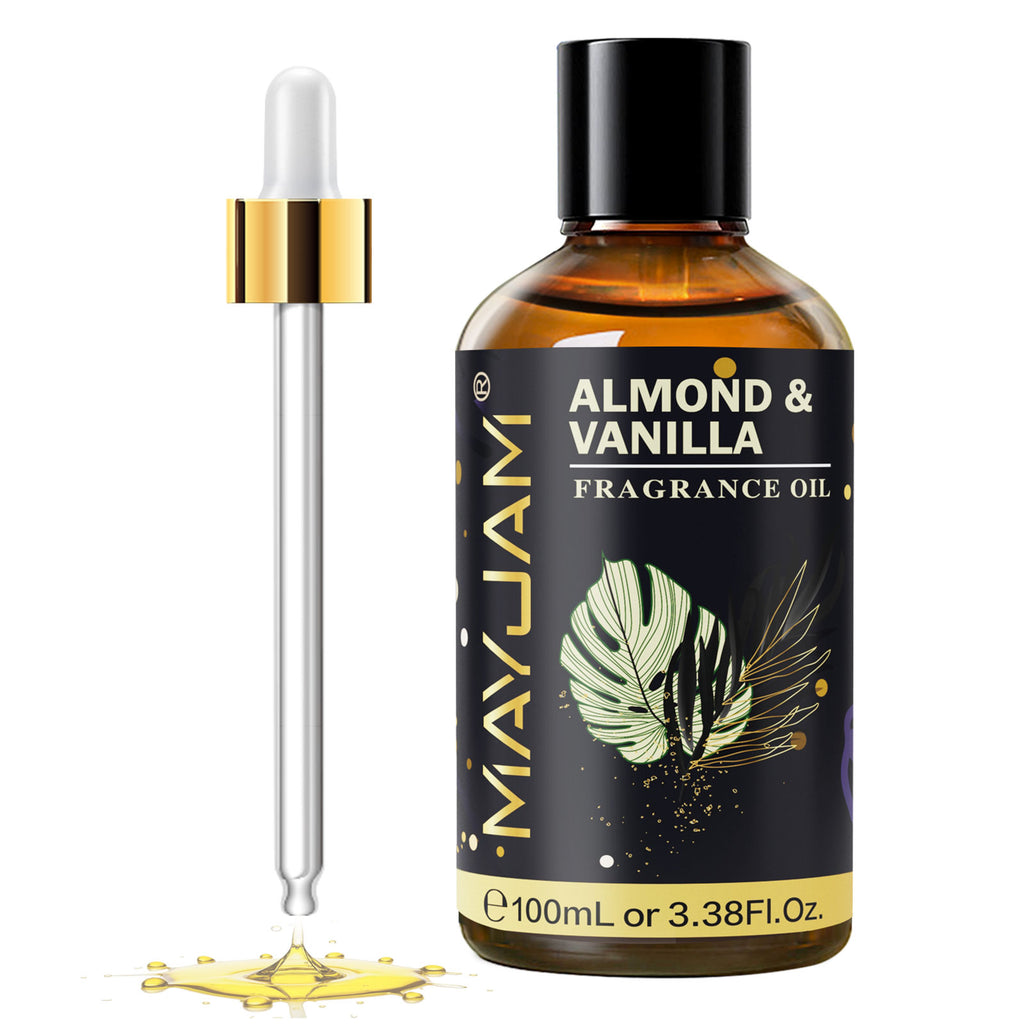 MAYJAM Almond & Vanilla Fragrance Oil (100ml) For Diffusers, Soap Making, Candles, Lotion, Home Scents, Linen Spray, Bath Bombs, Perfume