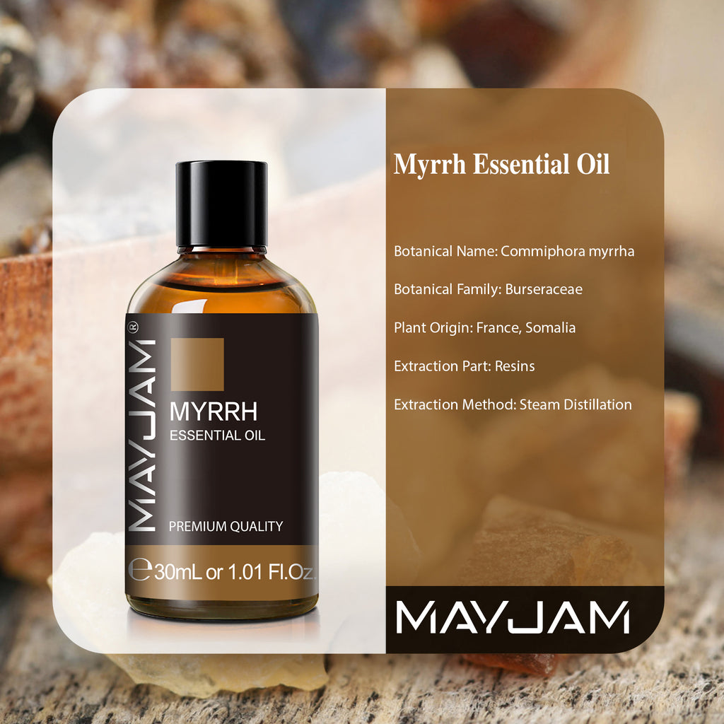 MAYJAM 30mL Pure Therapeutic Grade Myrrh Essential Oils for Skin, Diffuser & Candle Making Healthy Care