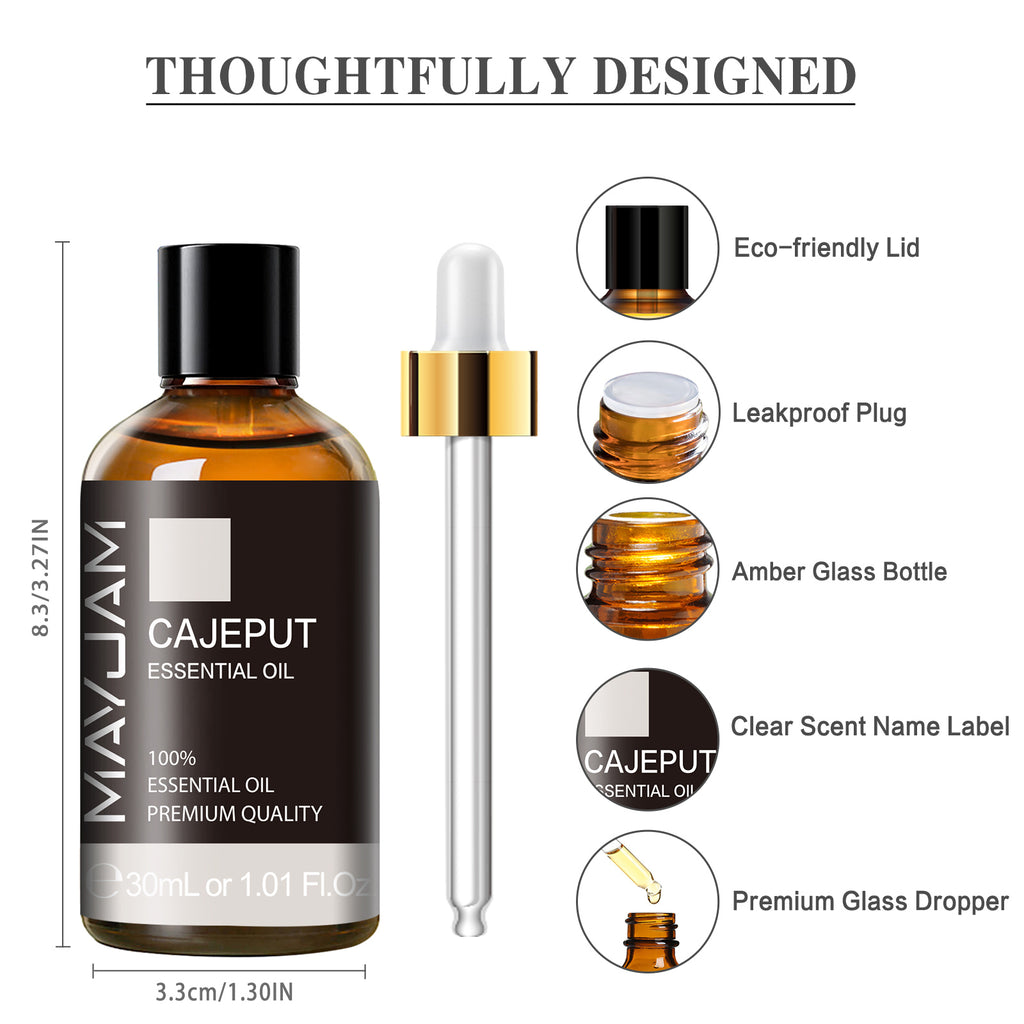 MAYJAM 30mL Pure Natural Undiluted Cajeput Essential Oil Premium Therapeutic Grade Aromatherapy