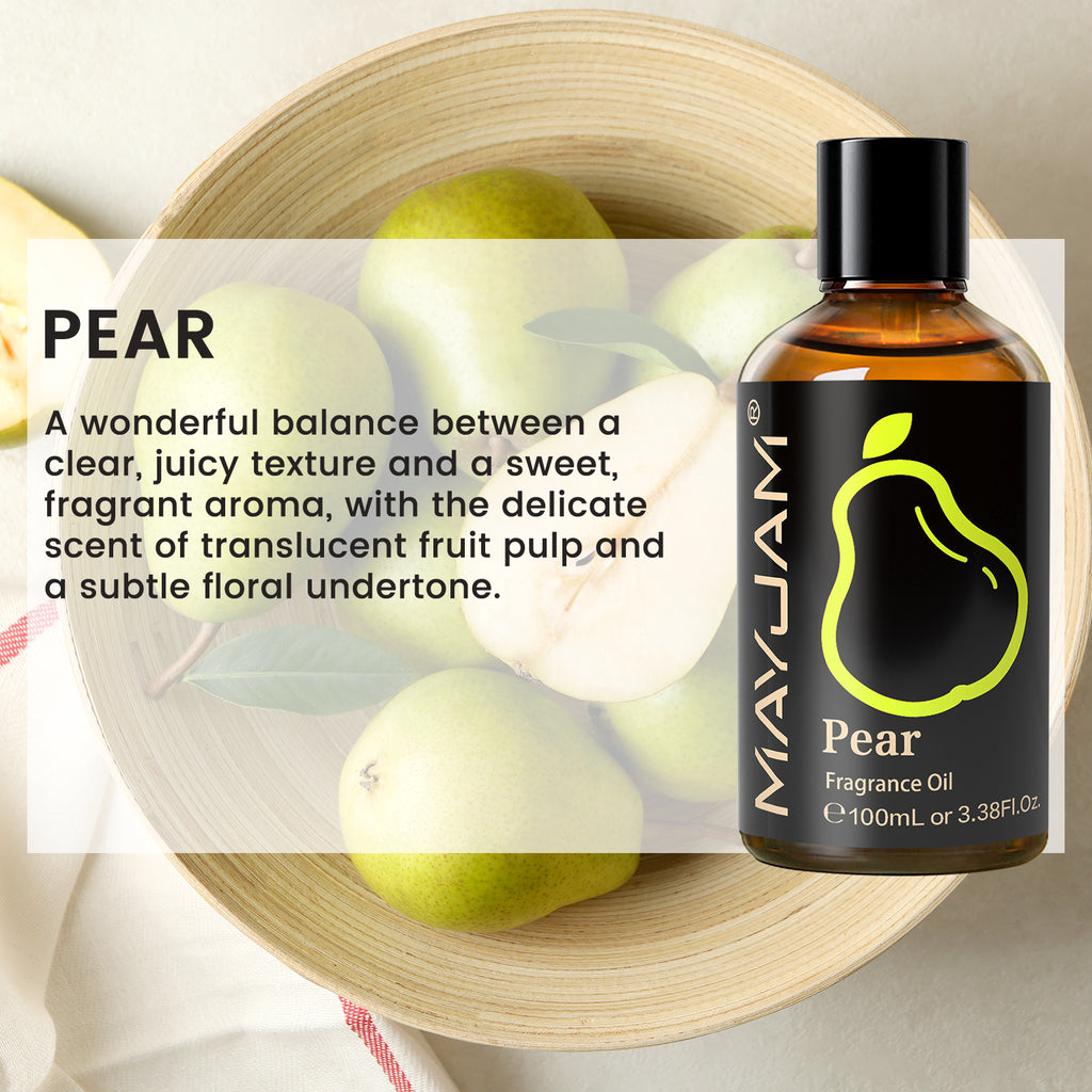MAYJAM 100ML/3.38FL.OZ Pear Fragrance Oil for Diffuser, Candles, Soaps, Perfume, Aromatherapy