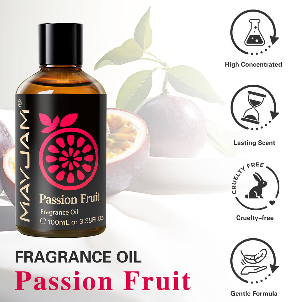 MAYJAM Passion Fruit Fragrances Oils 3.38 fl. oz, Essential Oil Air Freshener for Home, Office, Gym, and Room Diffuser