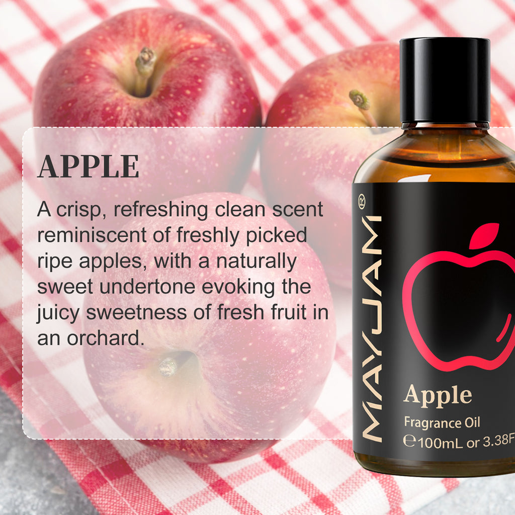 MAYJAM 100ML/3.38FL.OZ Apple Fragrance Oils for Diffusers, Candle and Soap Making, DIY Projects