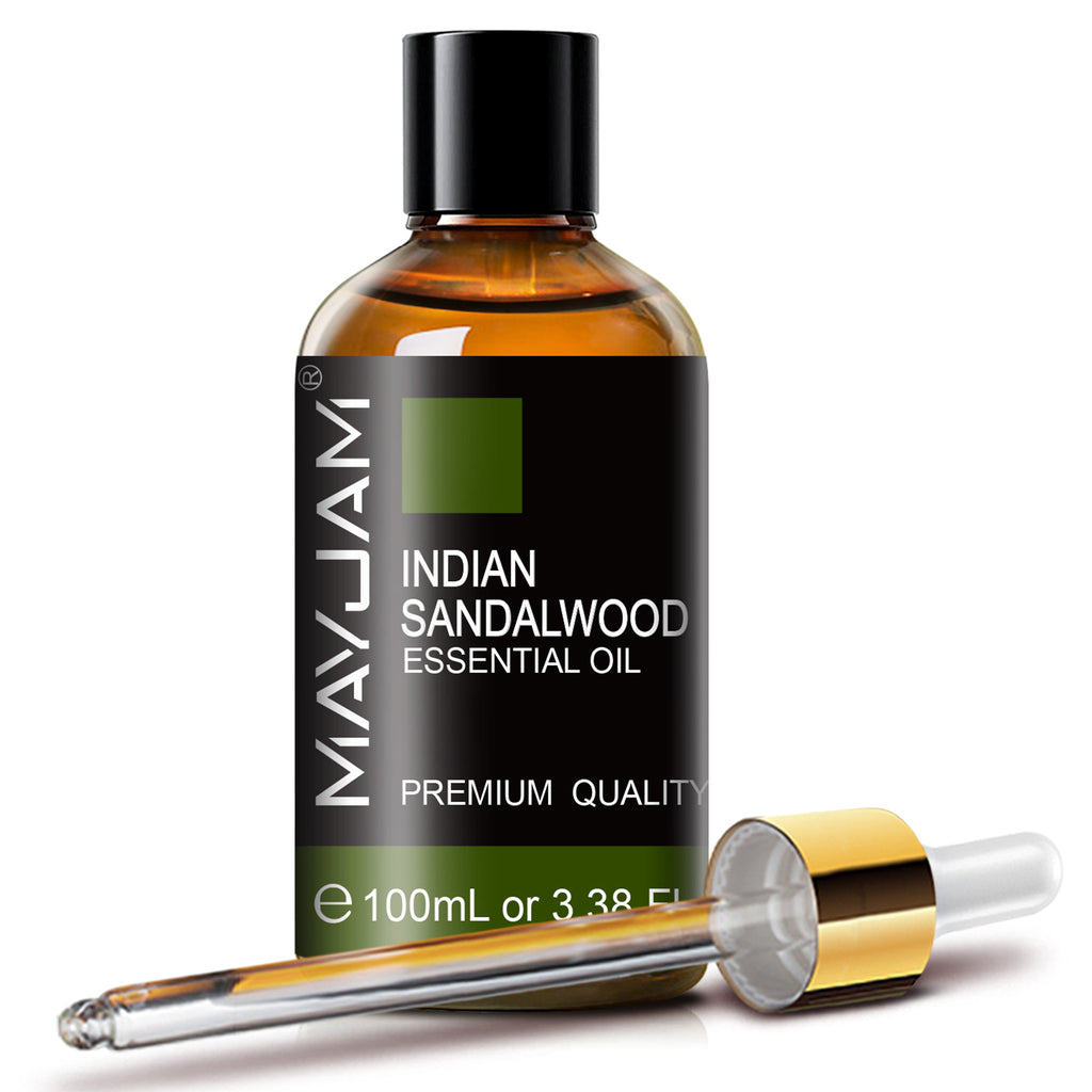 MAYJAM 3.38 Fl Oz Indian Sandalwood Essential Oil 100% Pure and Natural,  Premium Grade Essential Oil for Diffuser and Aromatherapy