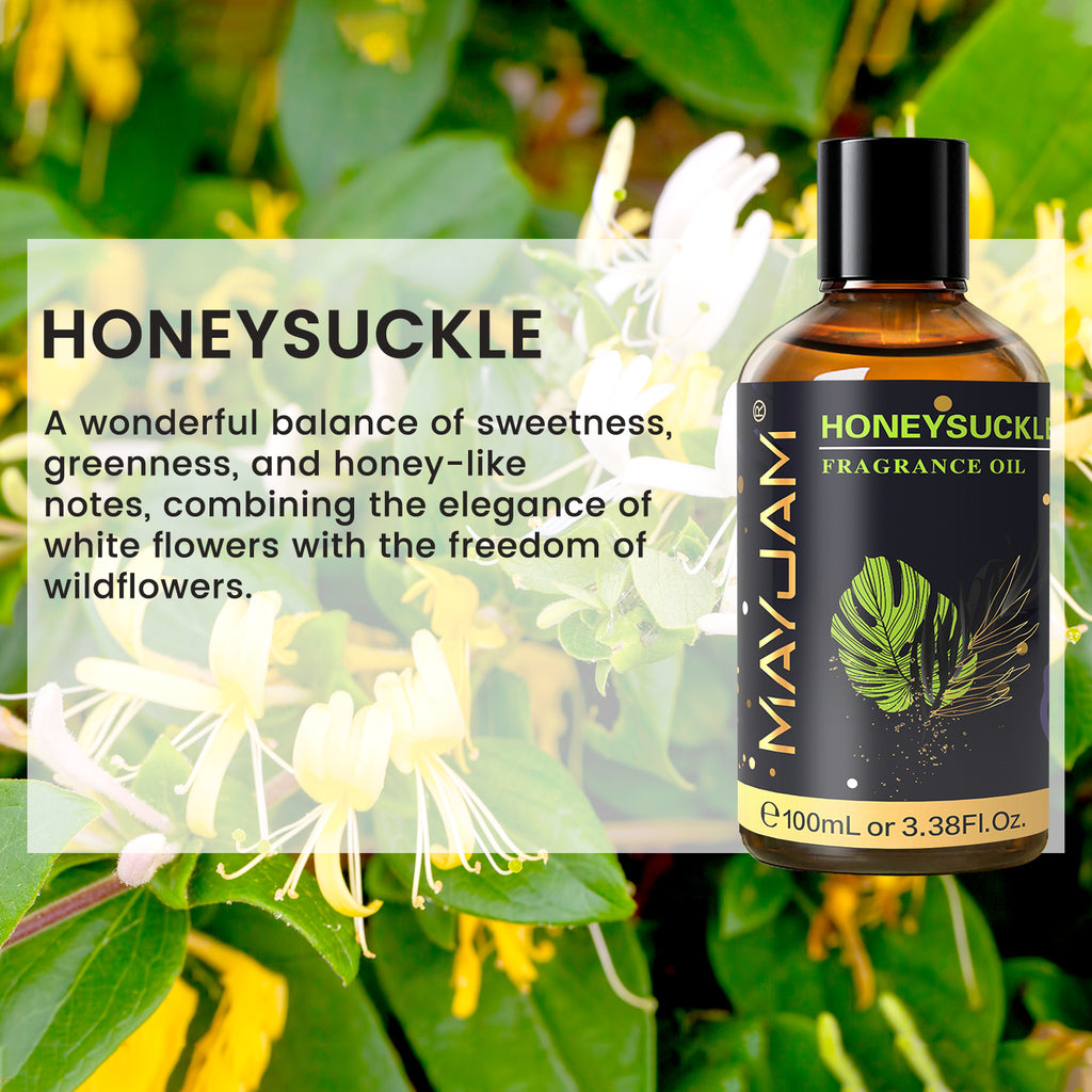 MAYJAM 100ML/3.38FL.OZ Honeysuckle Fragrance Oil for Diffuser, Candles, Soaps, Lotions