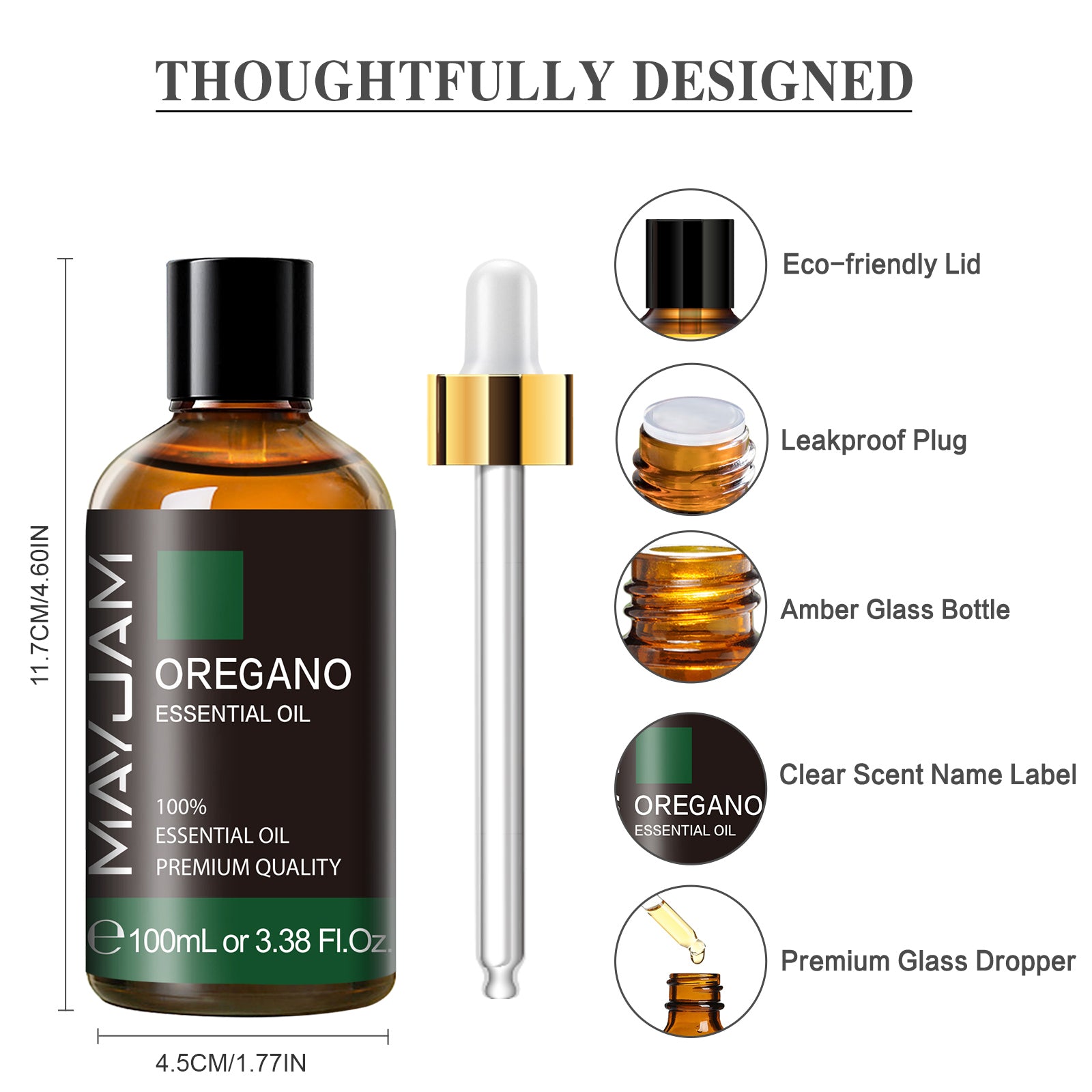 MAYJAM Pure Essential Oil, Oregano, 100ML, Therapeutic Grade, for use with Oil Diffusers, Potpourri, and Wicking Fragrance Diffusers