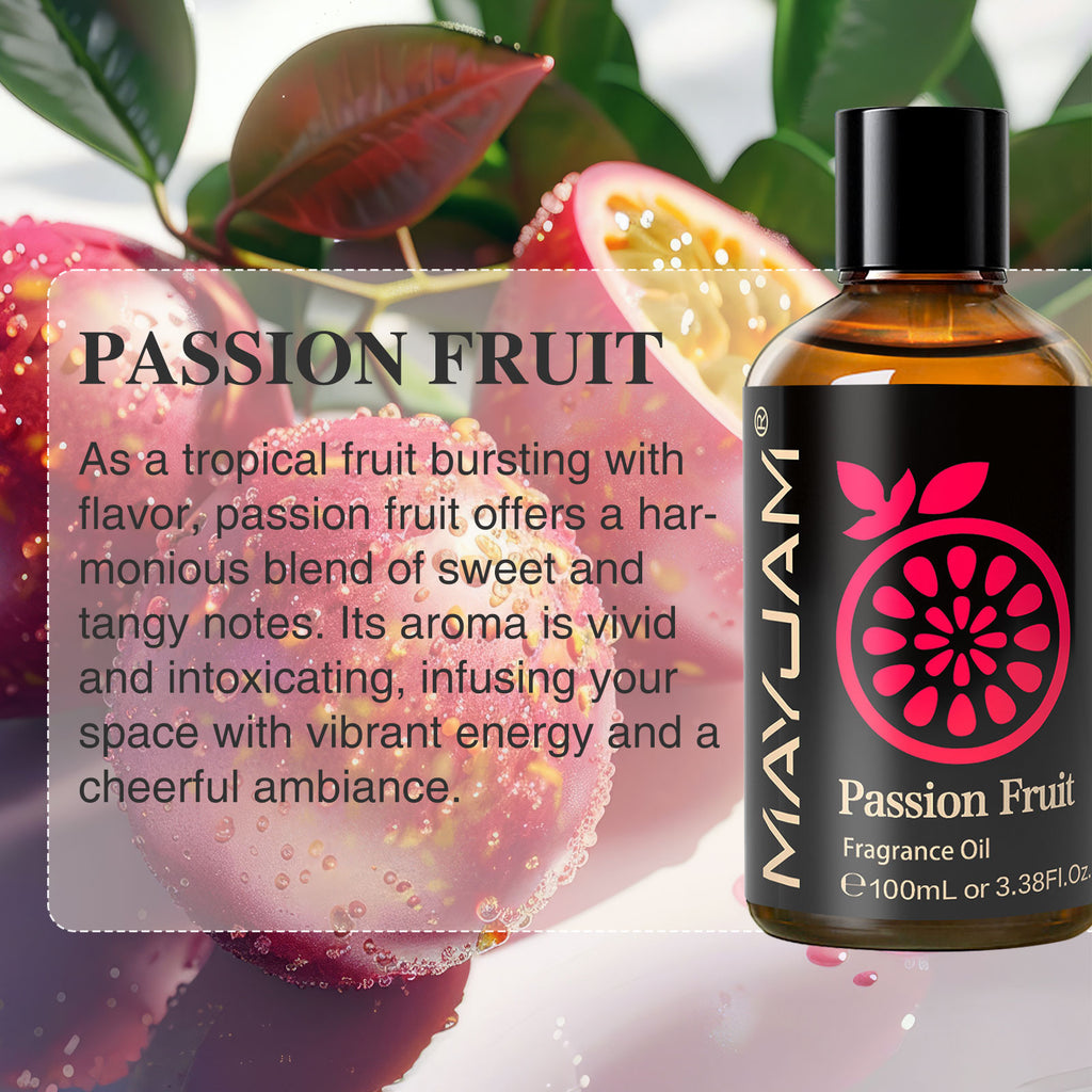 MAYJAM Passion Fruit Fragrances Oils 3.38 fl. oz, Essential Oil Air Freshener for Home, Office, Gym, and Room Diffuser