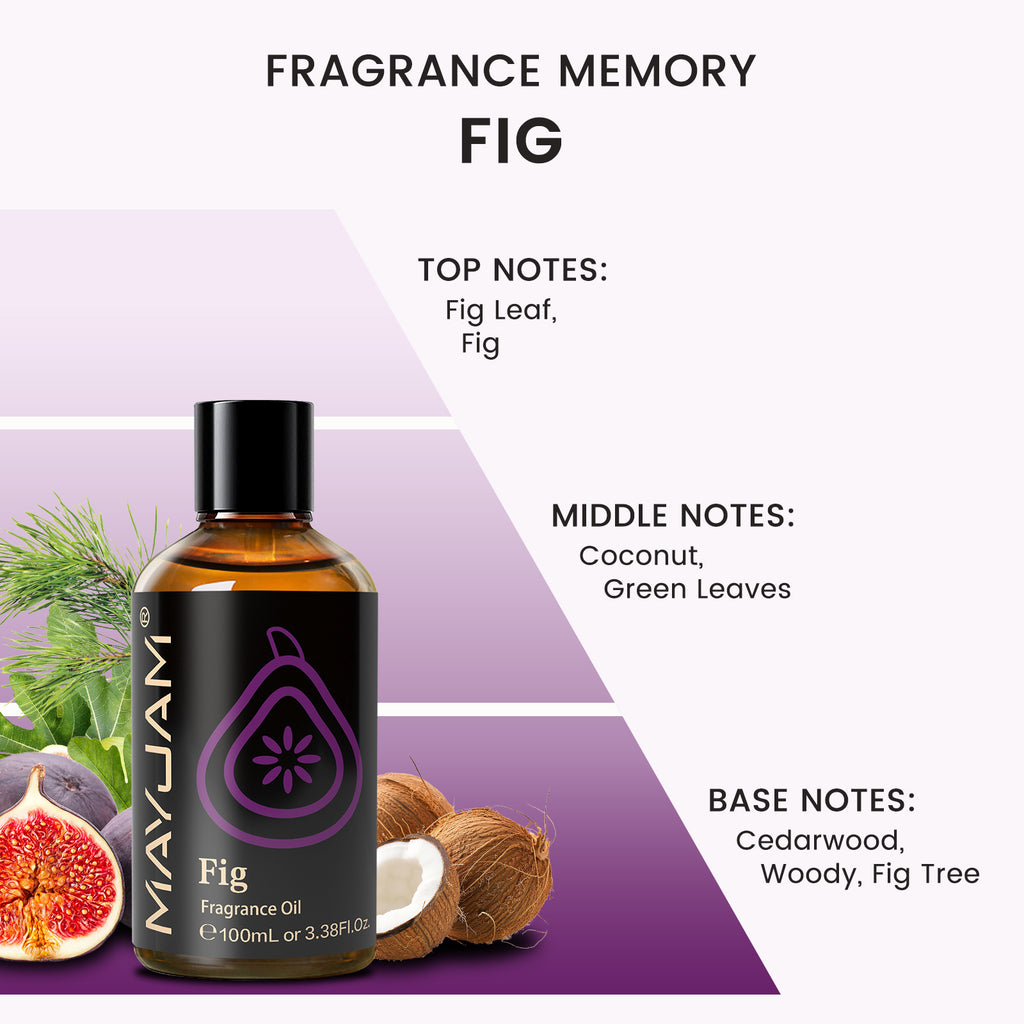 MAYJAM 100ML/3.38FL.OZ Fig Fragrance Oils for Diffusers for Home, Long Lasting Scented Oils for Diffusers, Skin Care, Bath
