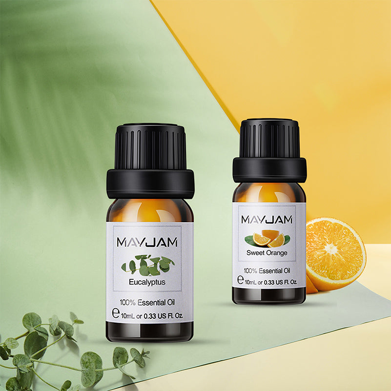 MAYJAM 6PCS Essential Oils Gift Set for Diffuser, Lavender, Eucalyptus, Lemongrass, Peppermint, Tea Tree, Sweet Orange