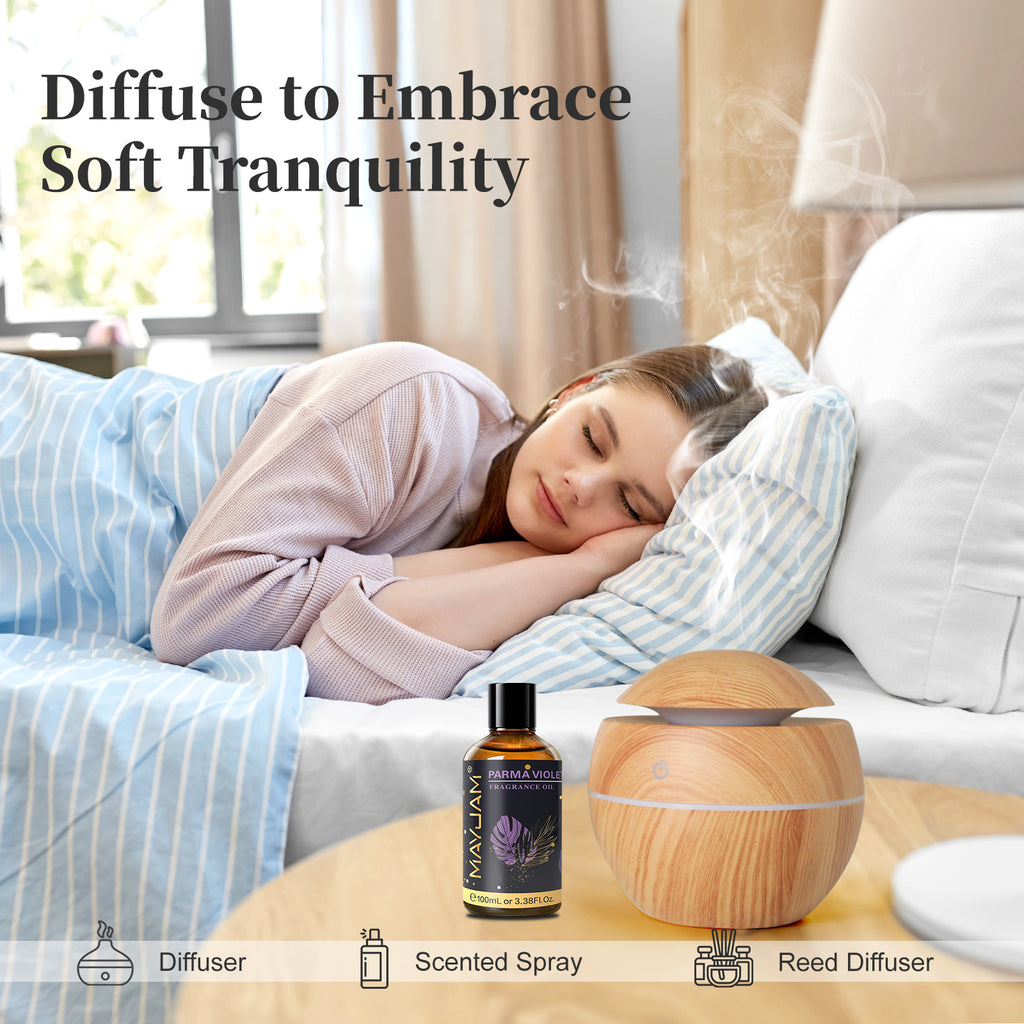 MAYJAM 100ML/3.38FL.OZ Parma Violet Fragrance Oils for Diffusers for Home, Long Lasting Scented Oils for Aromatherapy Diffusers, Skin Care, Bath, Relaxation, DIY Soap Candle Making