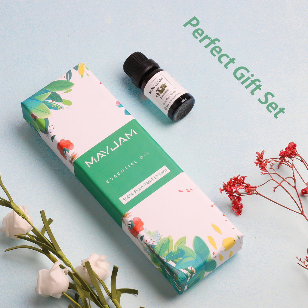 MAYJAM 6PCS Essential Oils Gift Set for Diffuser, Lavender, Eucalyptus, Lemongrass, Peppermint, Tea Tree, Sweet Orange