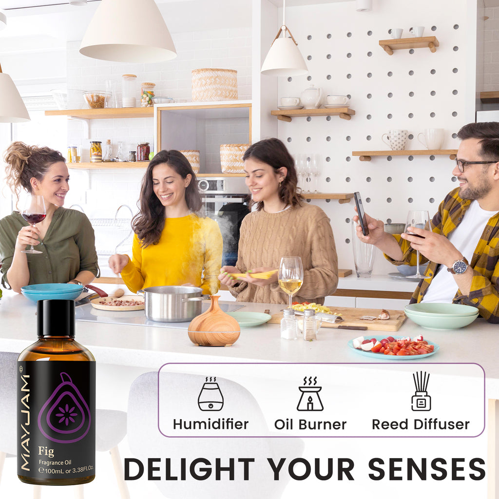 MAYJAM 100ML/3.38FL.OZ Fig Fragrance Oils for Diffusers for Home, Long Lasting Scented Oils for Diffusers, Skin Care, Bath