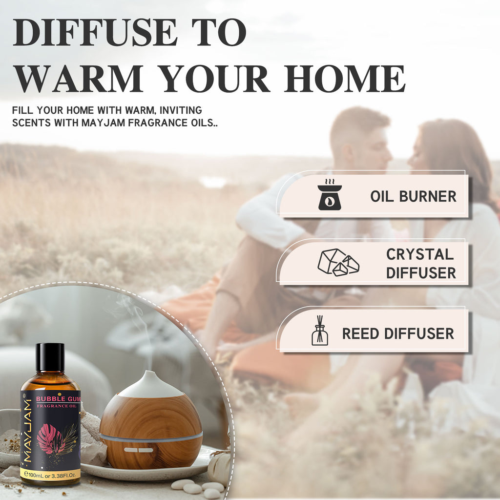 MAYJAM 100ML/3.38FL.OZ Bubble Gum Fragrance Oil for Diffuser, Candles, Soaps, Lotions, Perfume