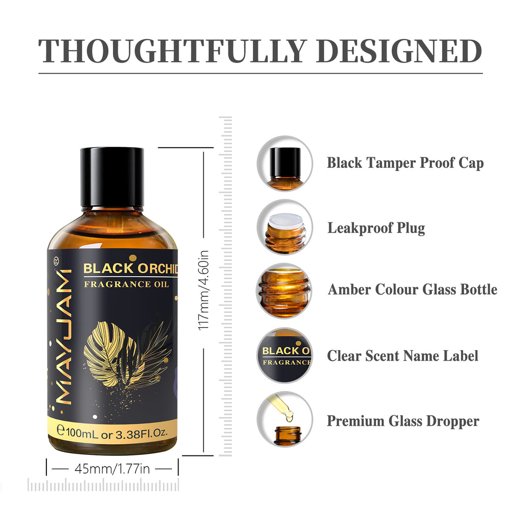 MAYJAM 100ML/3.38FL.OZ Black Orchid Fragrance Oils for Diffusers for Home, Long Lasting Scented Oils for Aromatherapy Diffusers